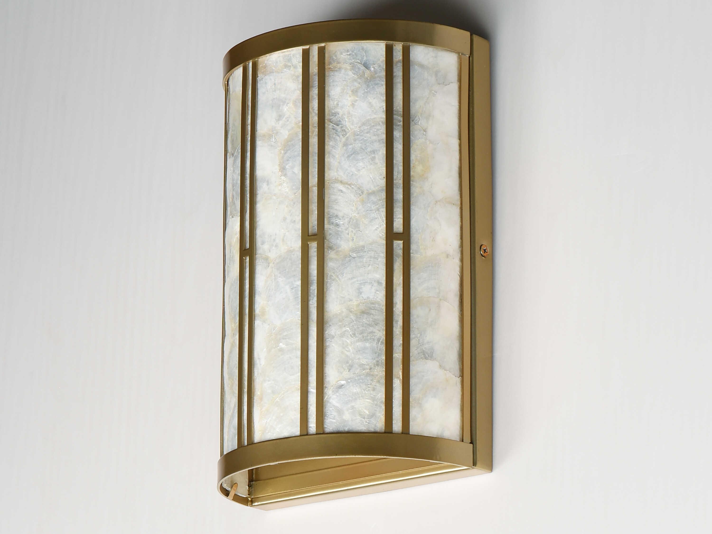 Maxim Lighting Miramar 1-Light Capiz Natural Aged Brass Wall Sconce