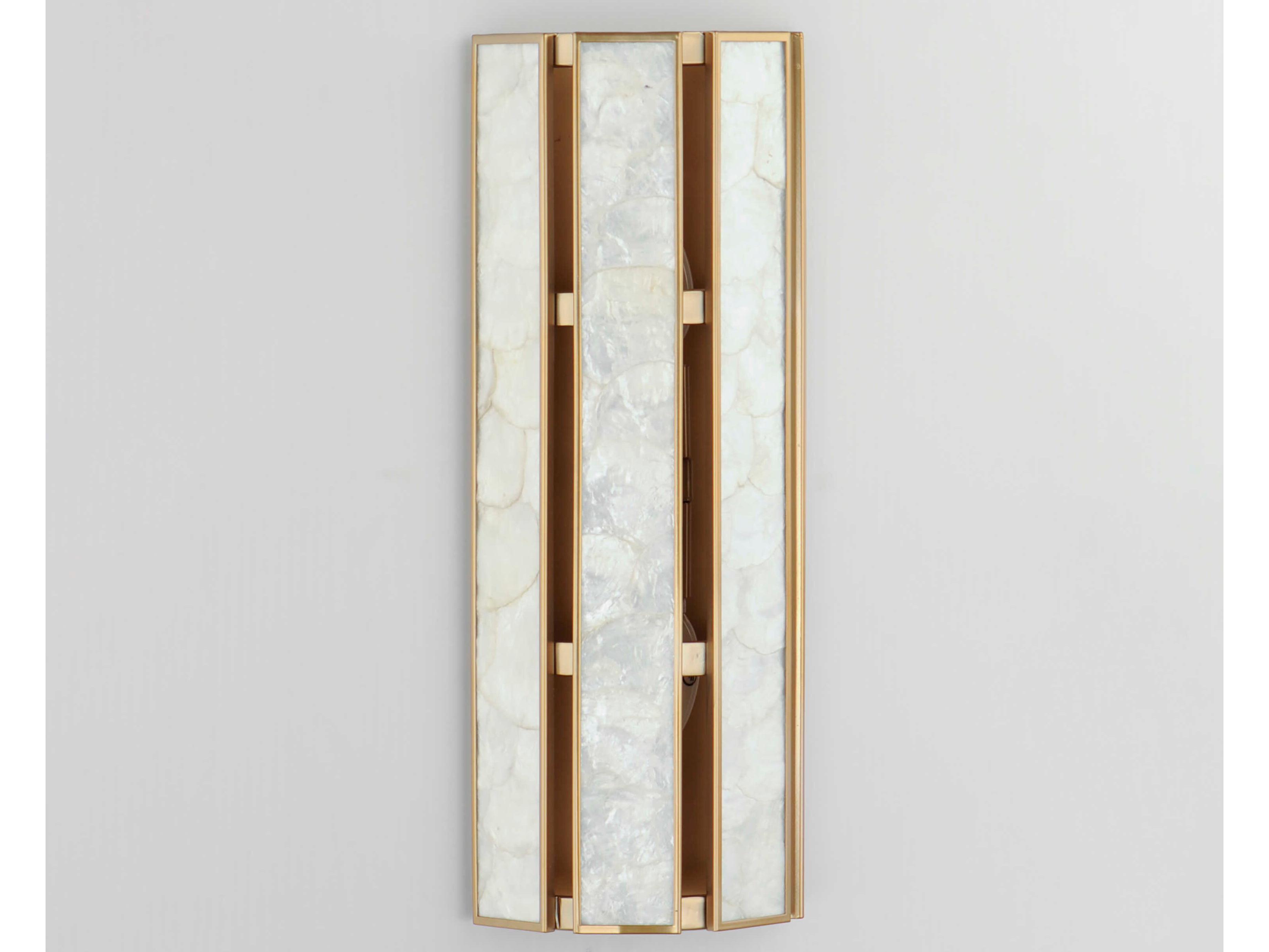 Maxim Lighting Miramar 2-Light Capiz Natural Aged Brass Wall Sconce