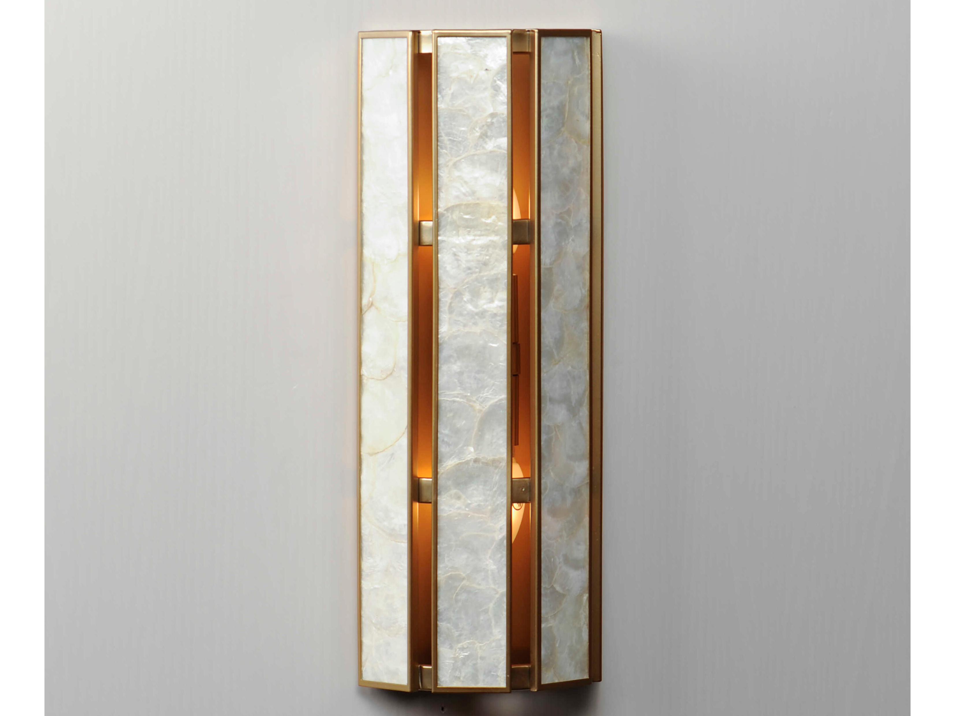 Maxim Lighting Miramar 2-Light Capiz Natural Aged Brass Wall Sconce