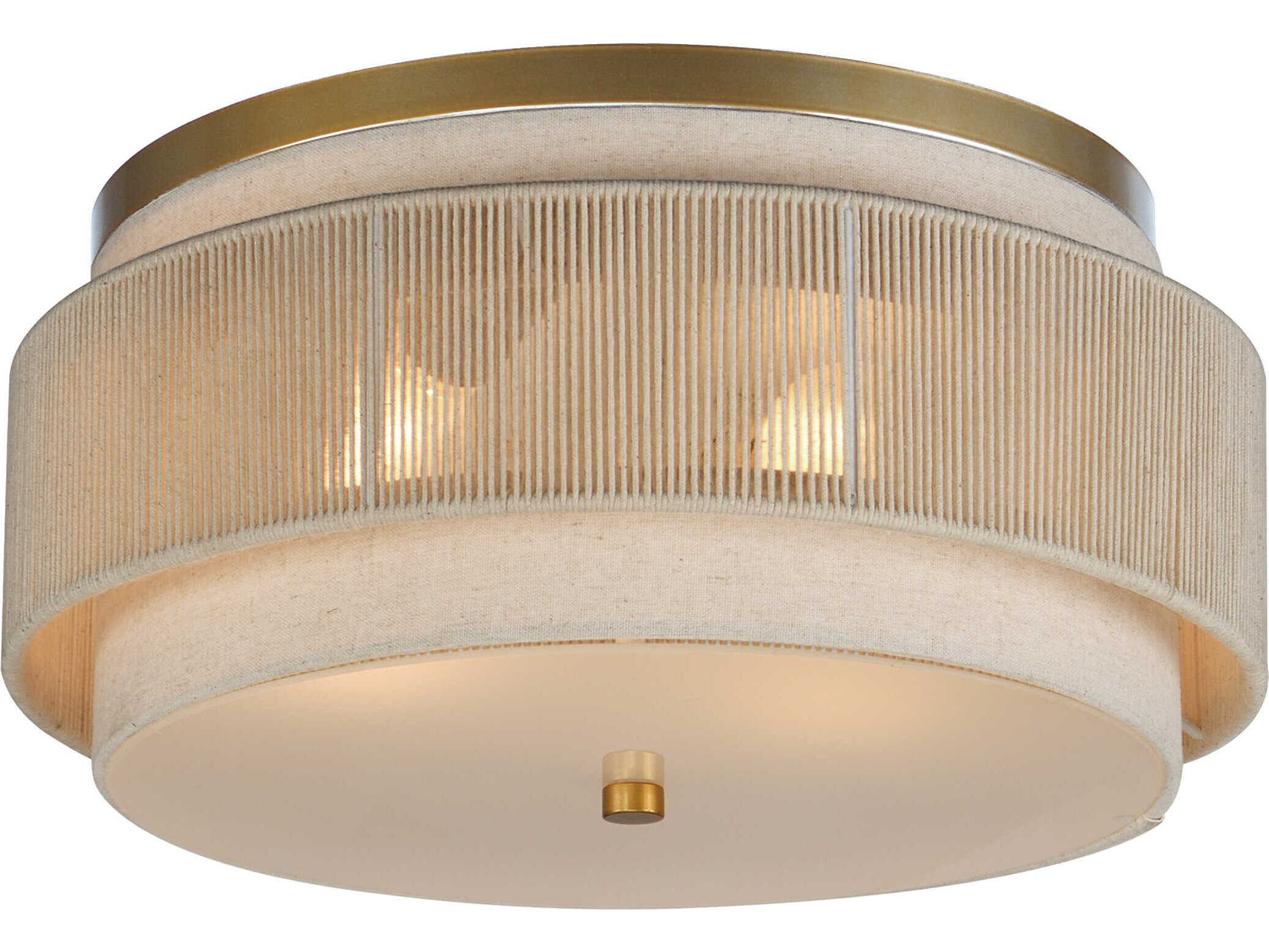 Maxim Lighting Seacliff 2-Light Natural Aged Brass Round Flush Mount