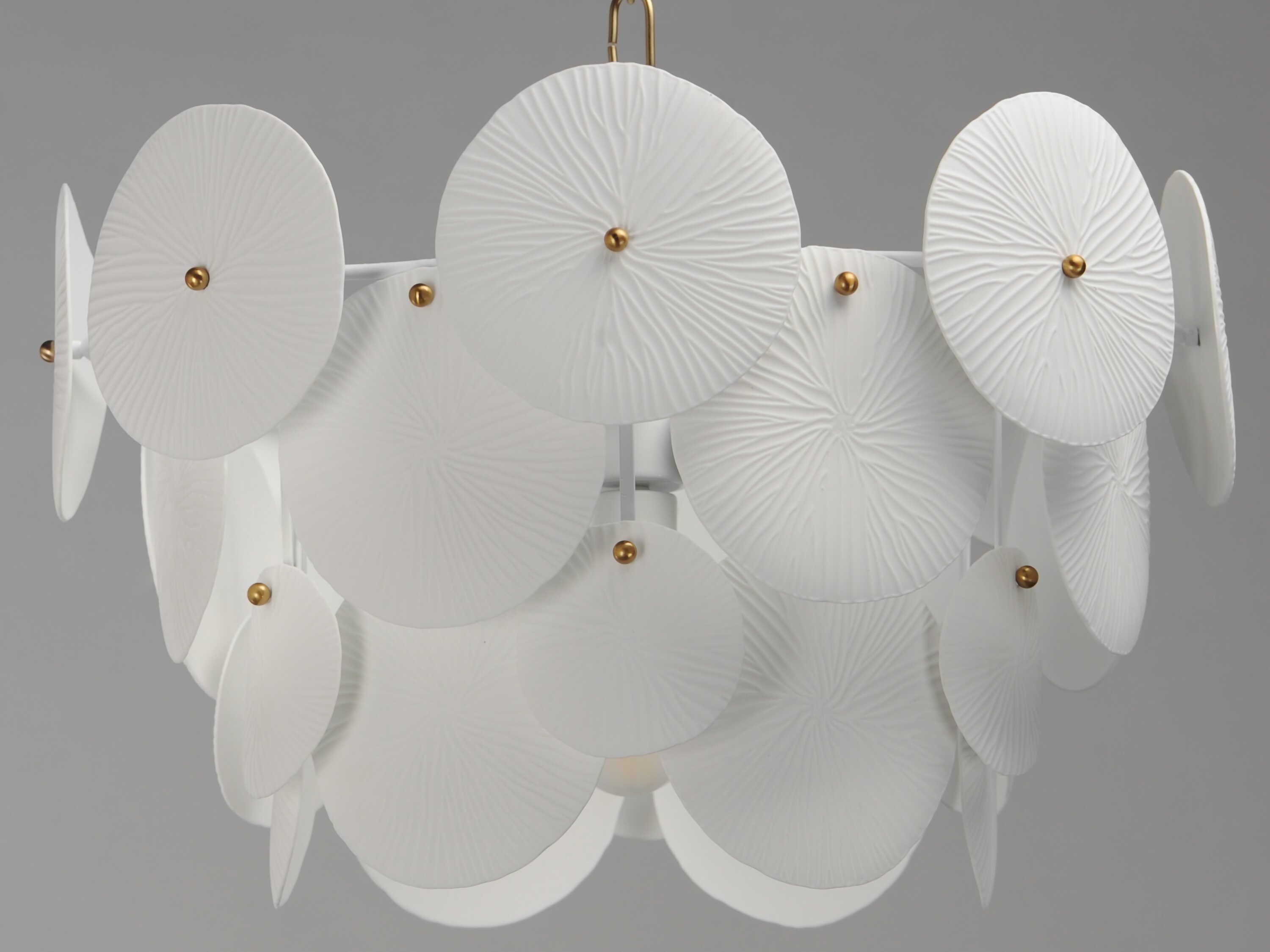 Maxim Lighting Isla 4-Light Natural Aged Brass White Tiered Pendant