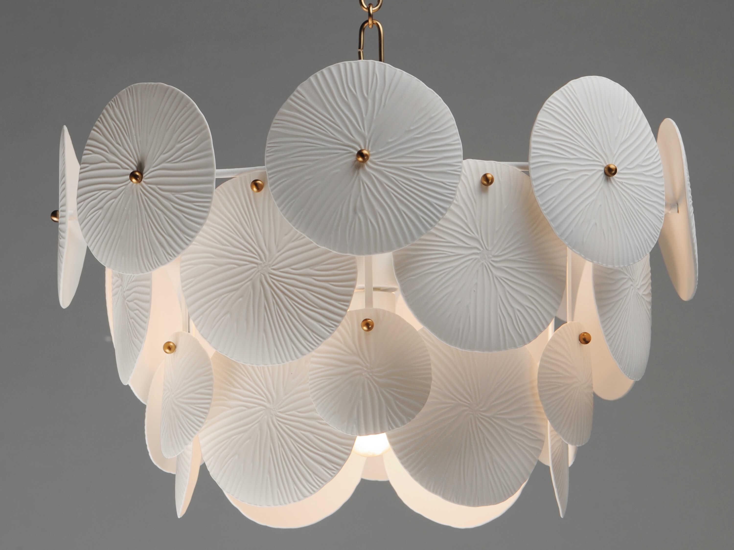 Maxim Lighting Isla 4-Light Natural Aged Brass White Tiered Pendant