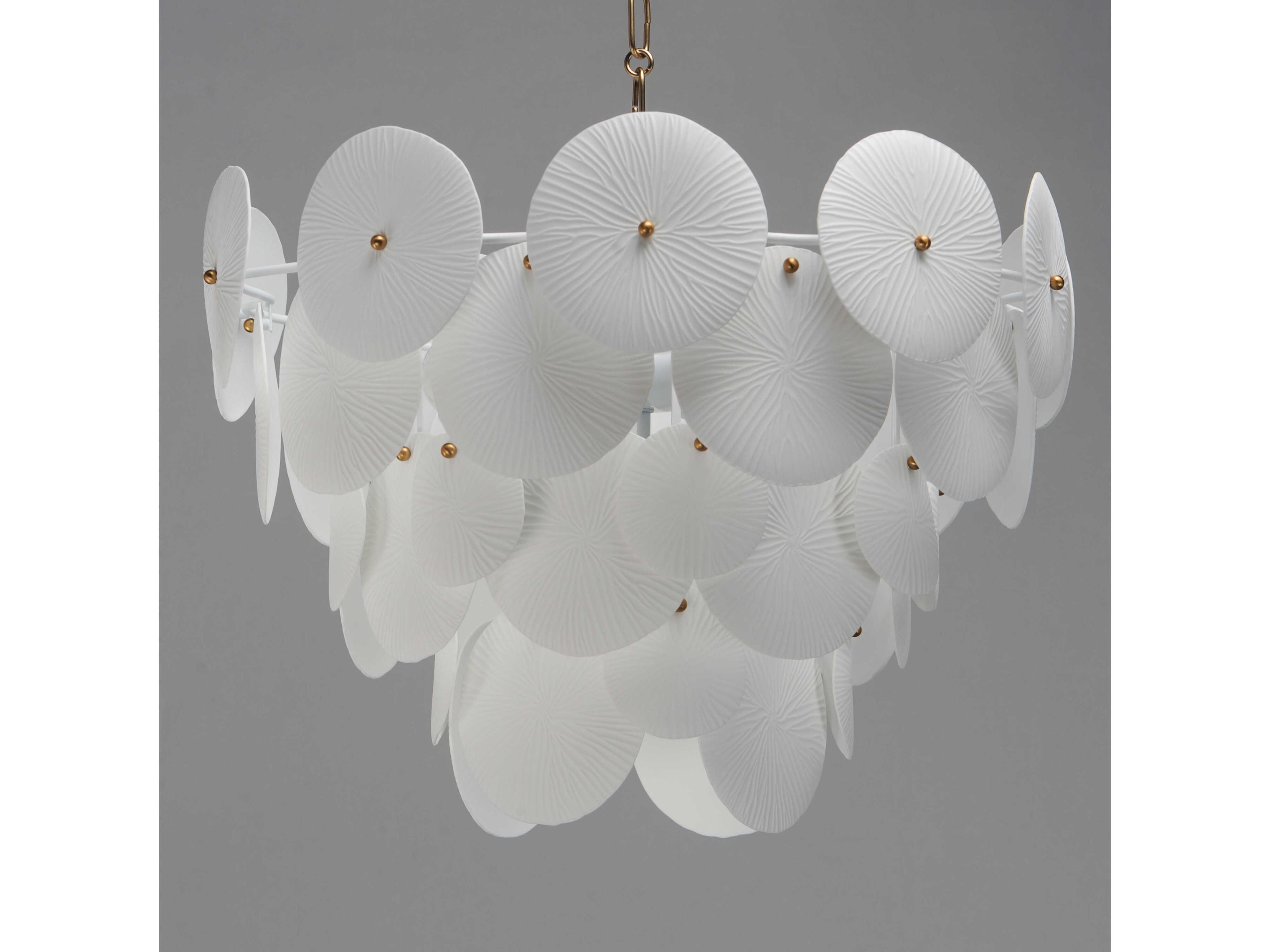 Maxim Lighting Isla 5-Light Natural Aged Brass White Tiered Pendant