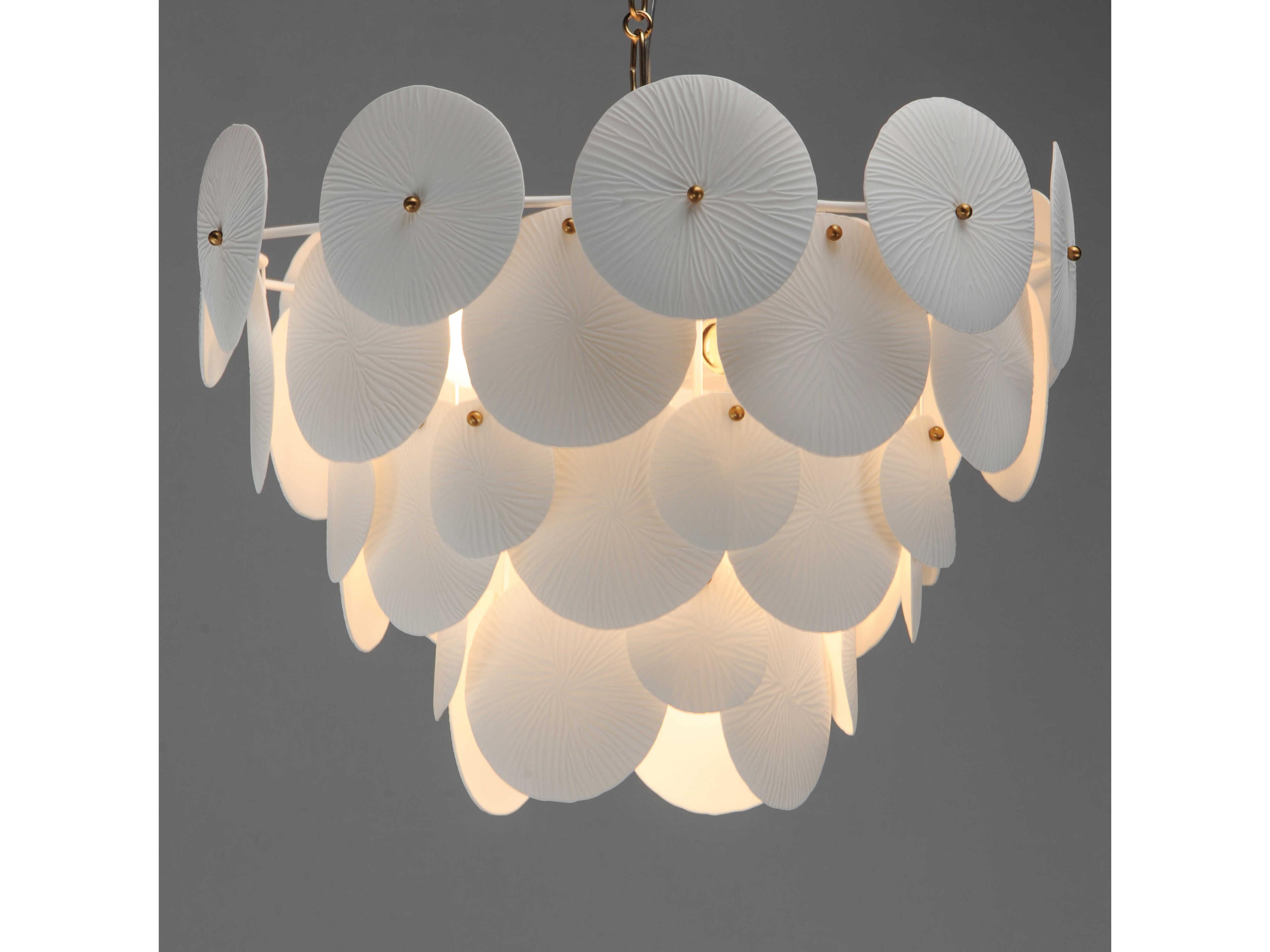 Maxim Lighting Isla 5-Light Natural Aged Brass White Tiered Pendant