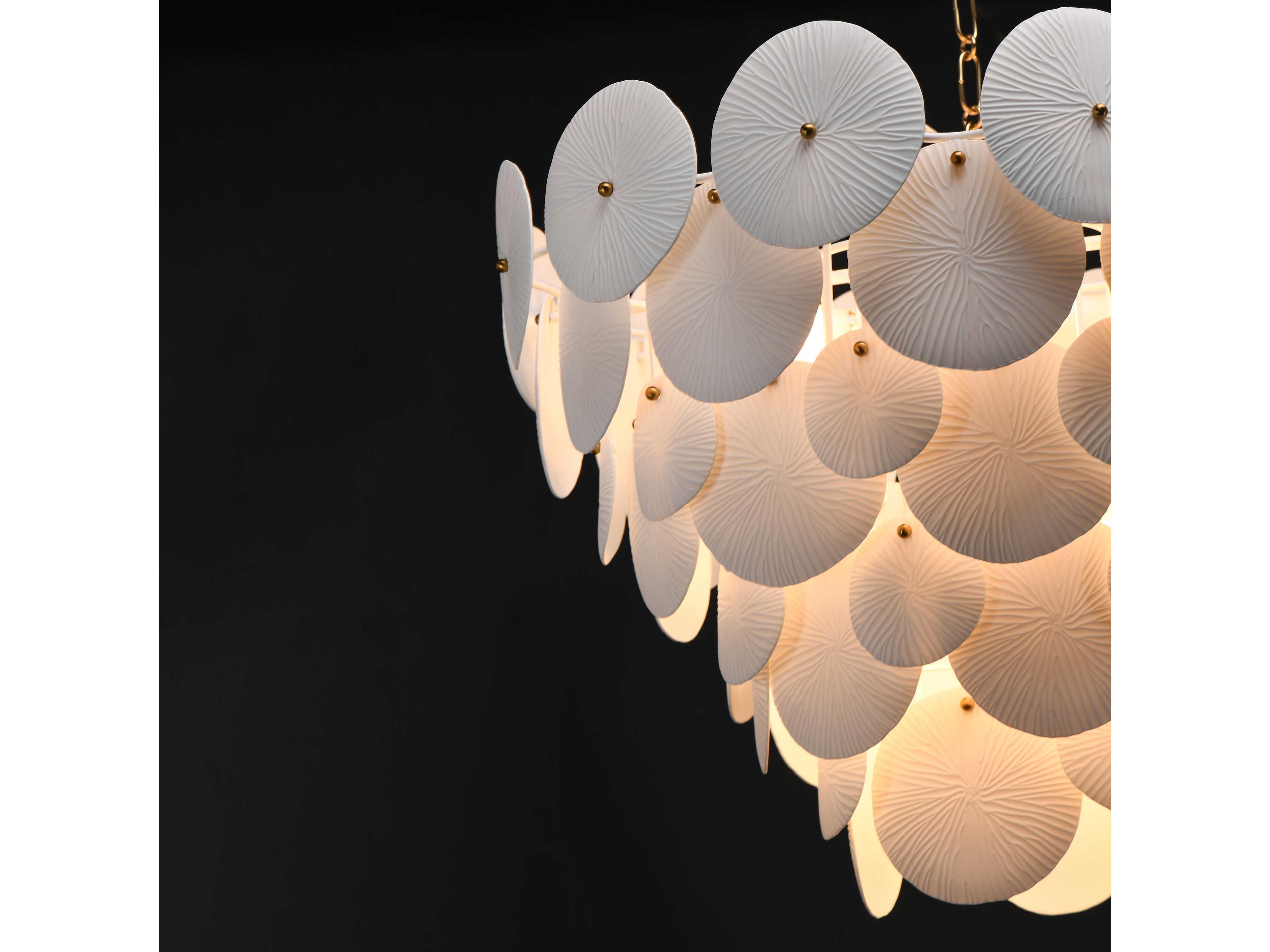 Maxim Lighting Isla 8-Light Natural Aged Brass White Tiered Pendant