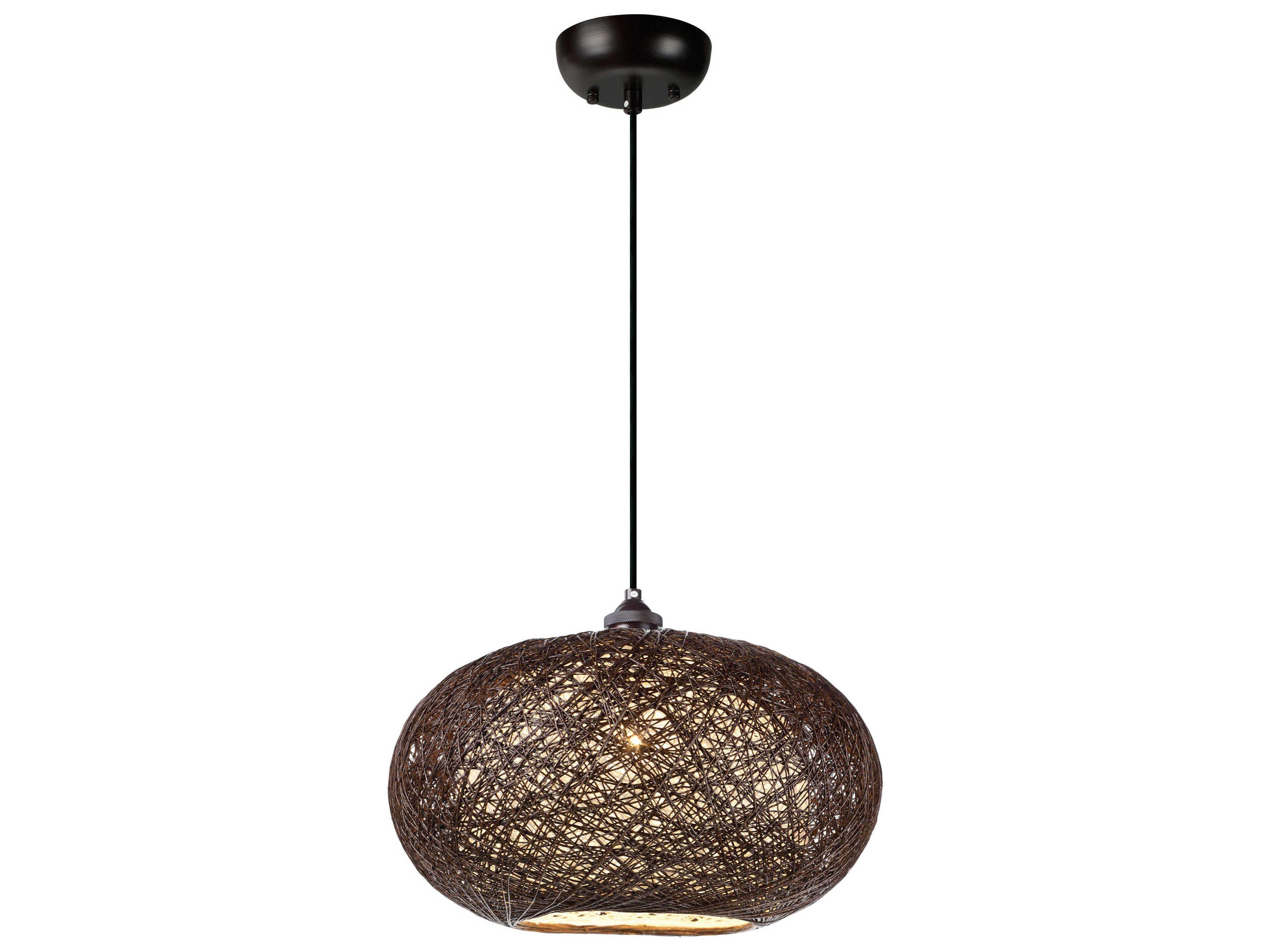 Maxim Lighting Bali 1-Light Chocolate Brown Dome Round Pendant