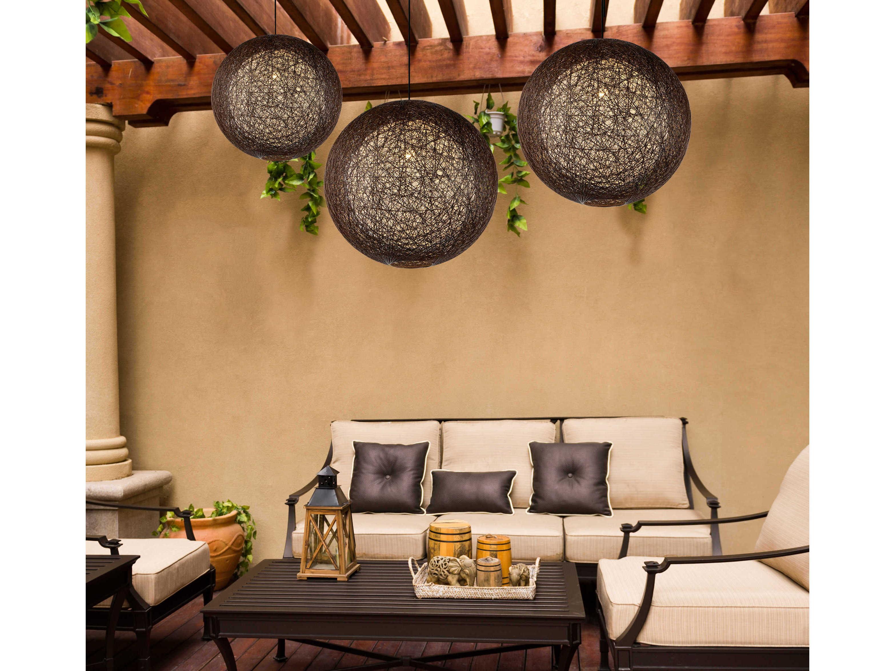 Maxim Lighting Bali 1-Light Chocolate Brown Globe Round Pendant