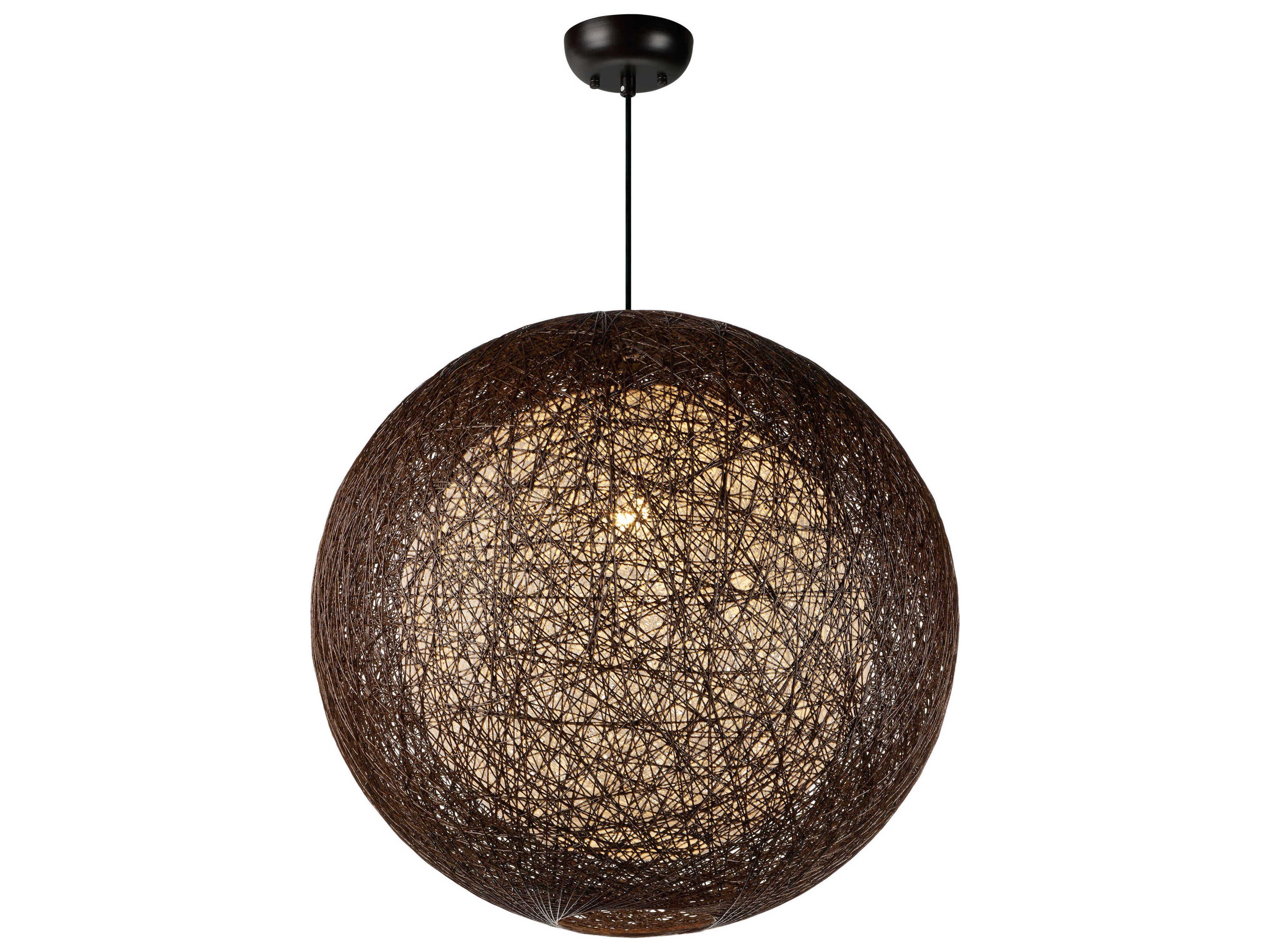 Maxim Lighting Bali 1-Light Chocolate Brown Globe Round Pendant