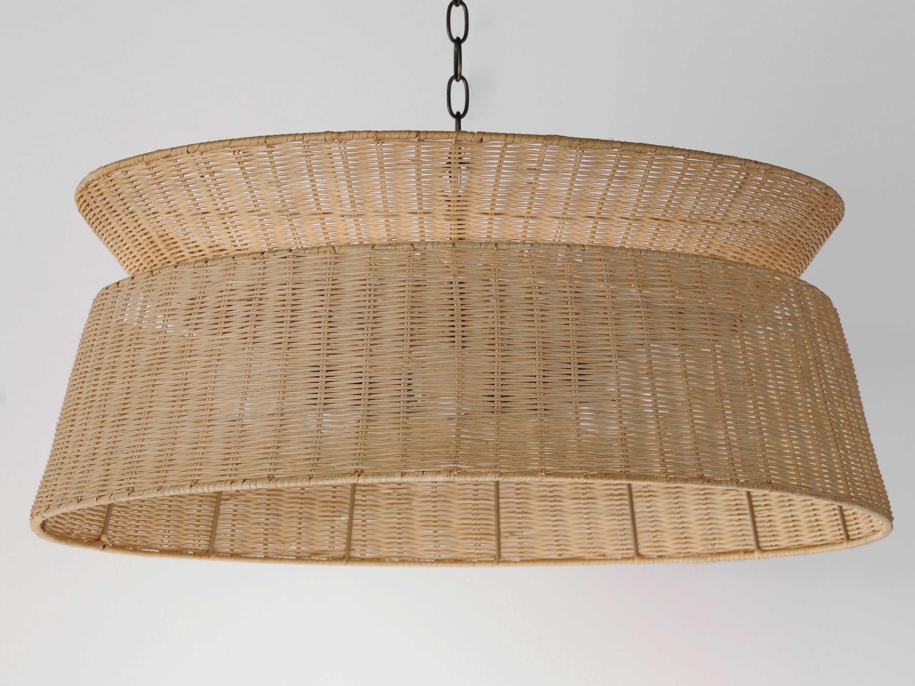 Maxim Lighting Tahiti 6-Light Dark Bronze Drum Round Chandelier