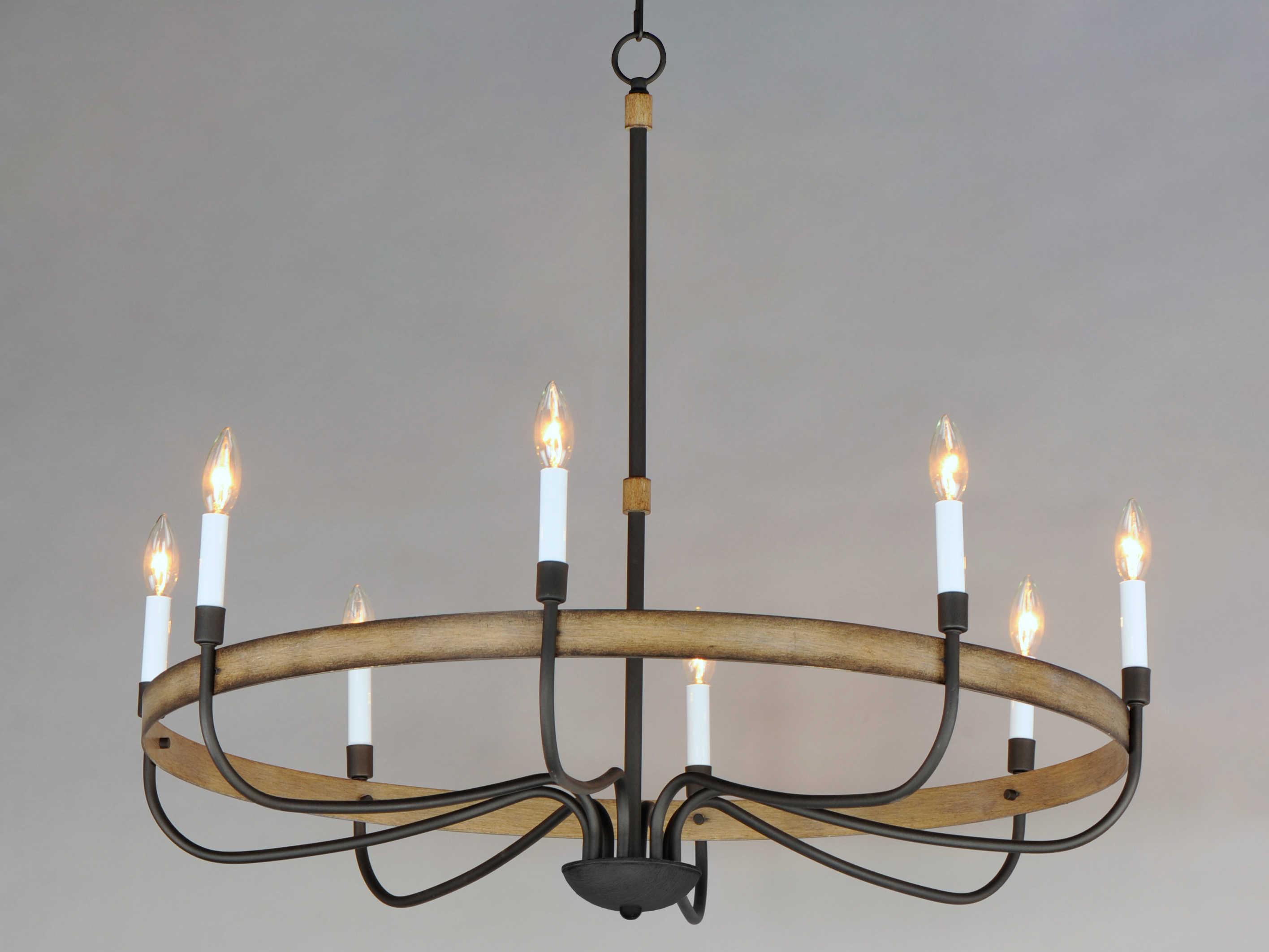 Maxim Lighting Franklin 9-Light Driftwood Black Brown Candelabra Chandelier