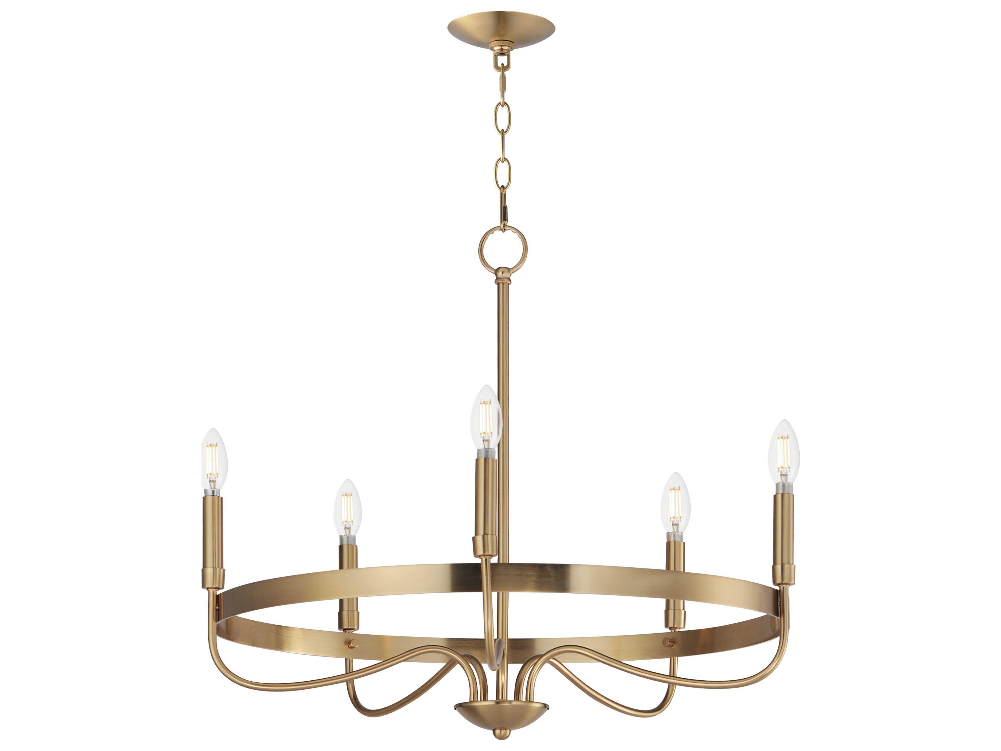 Maxim Lighting Frankie 5-Light Heritage Brass Candelabra Chandelier