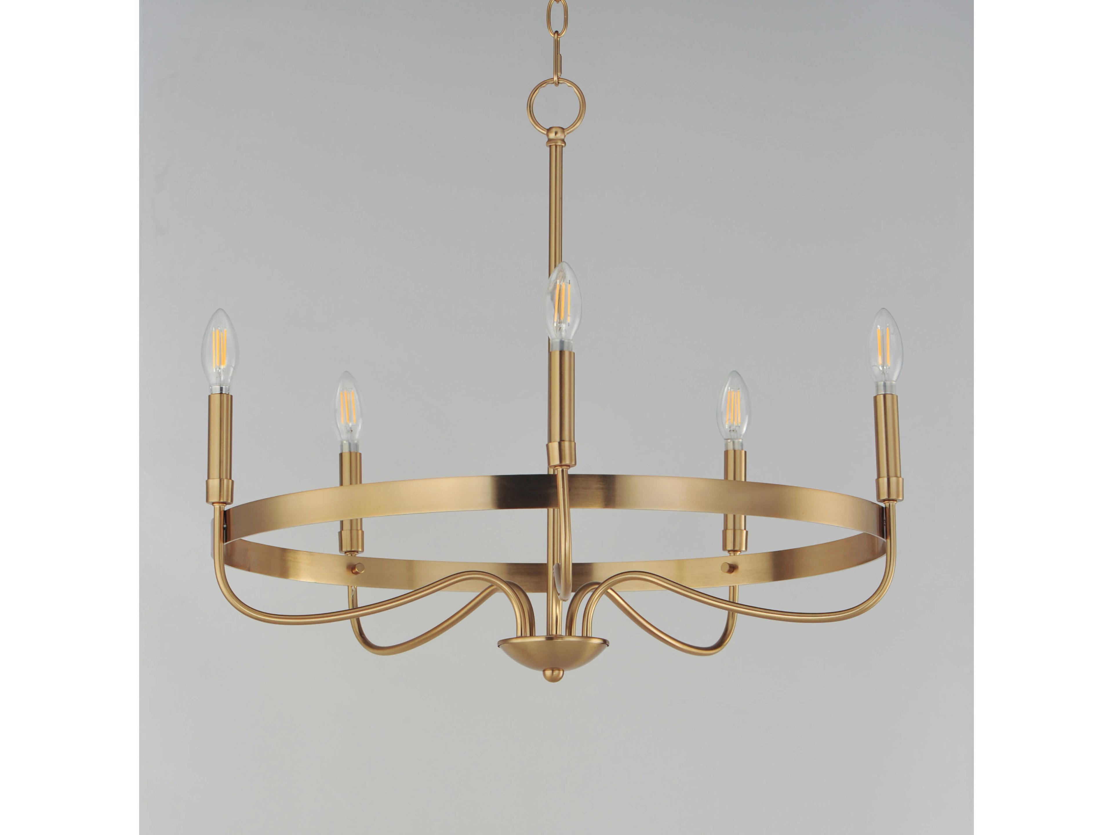 Maxim Lighting Frankie 5-Light Heritage Brass Candelabra Chandelier