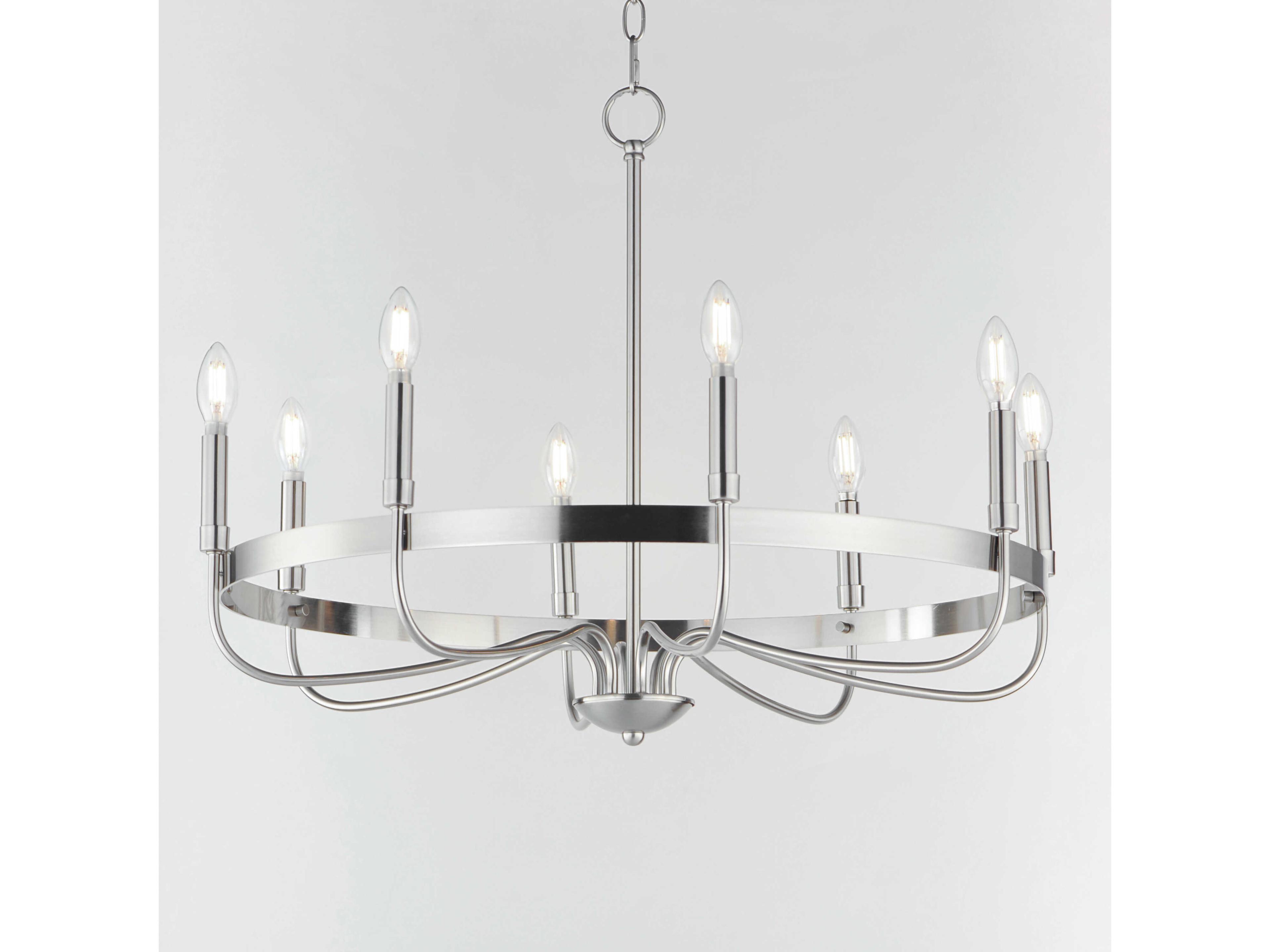 Maxim Lighting Frankie 8-Light Satin Nickel Candelabra Chandelier
