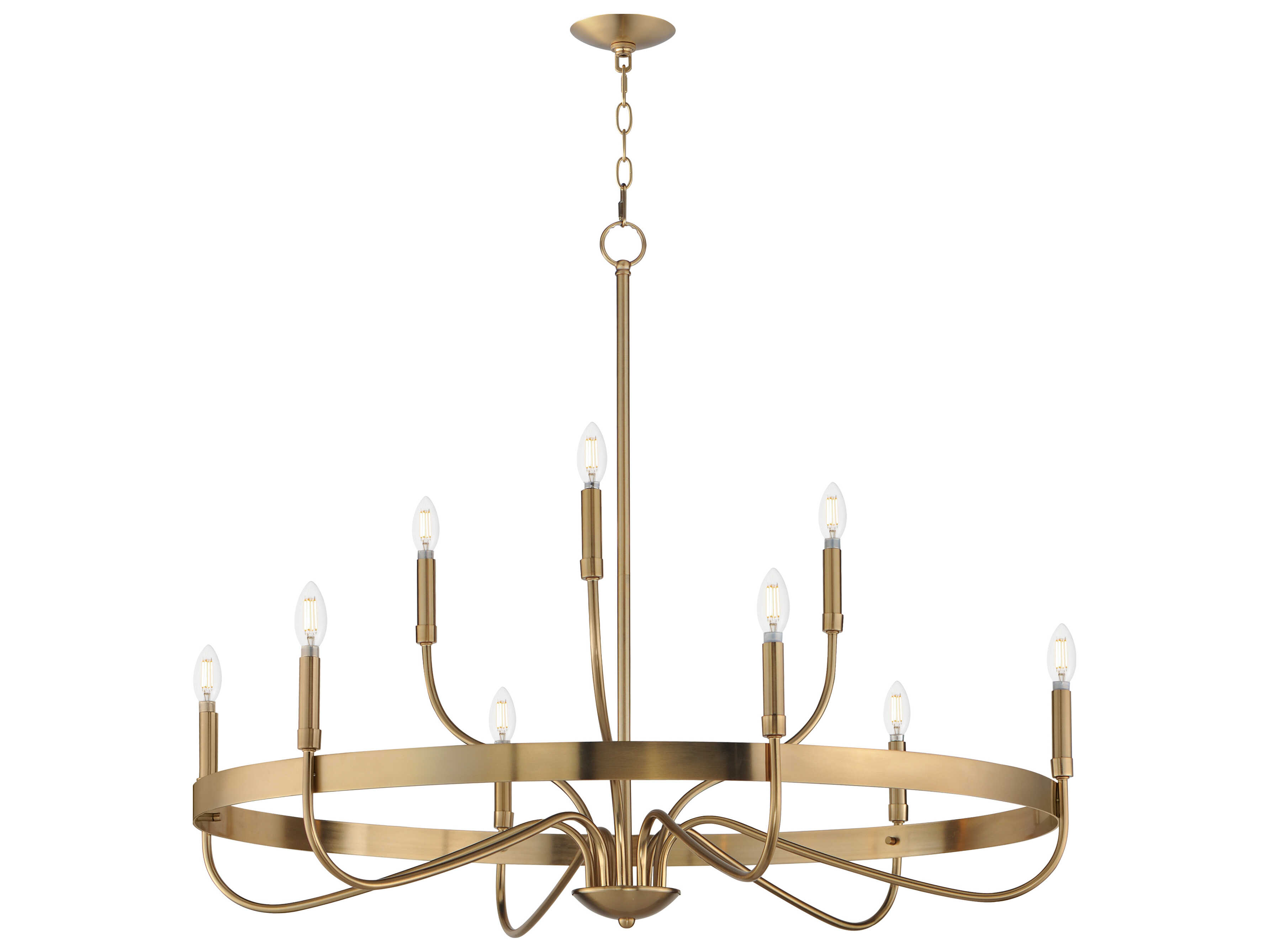 Maxim Lighting Frankie 9-Light Heritage Brass Candelabra Chandelier