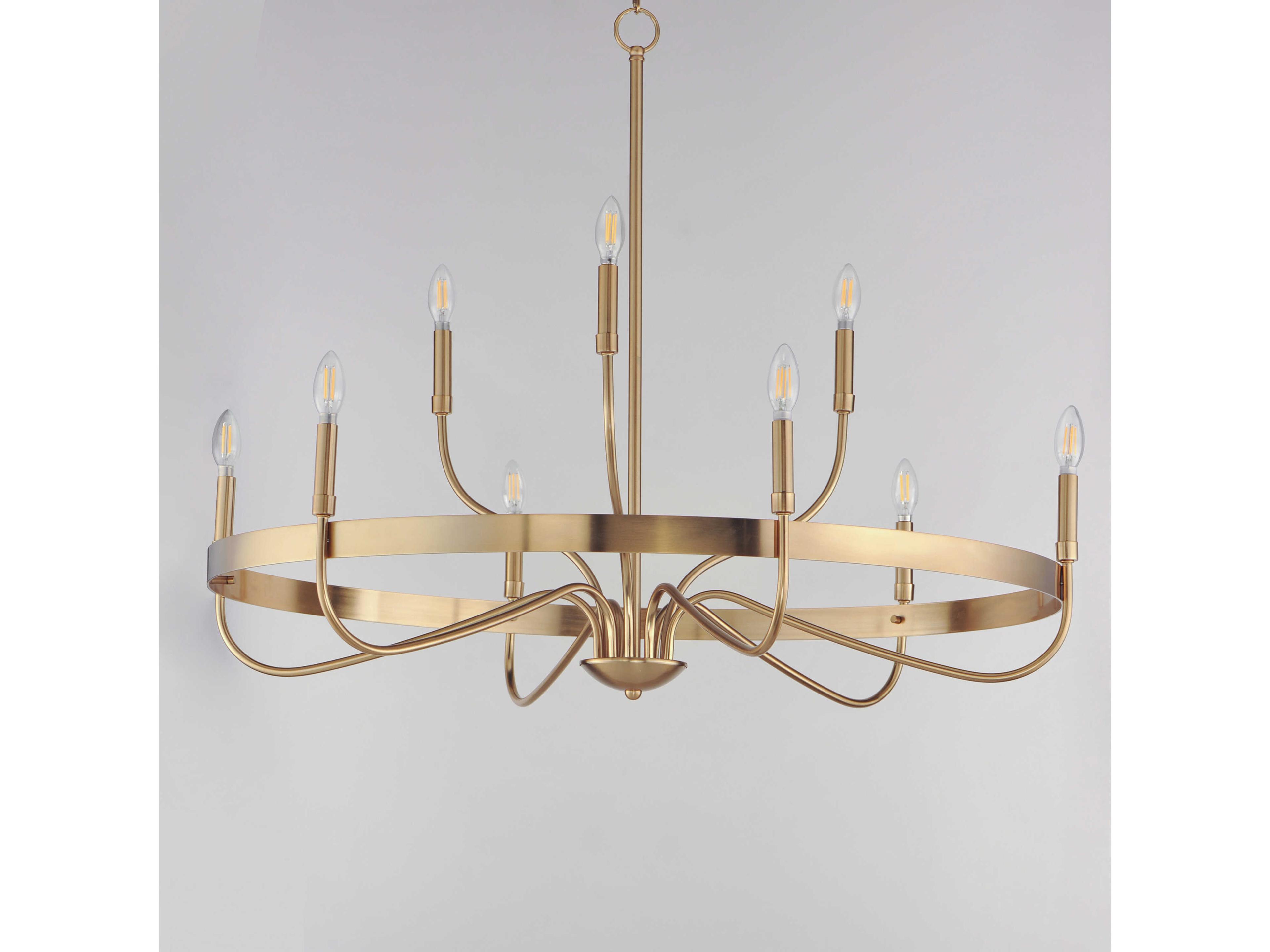 Maxim Lighting Frankie 9-Light Heritage Brass Candelabra Chandelier