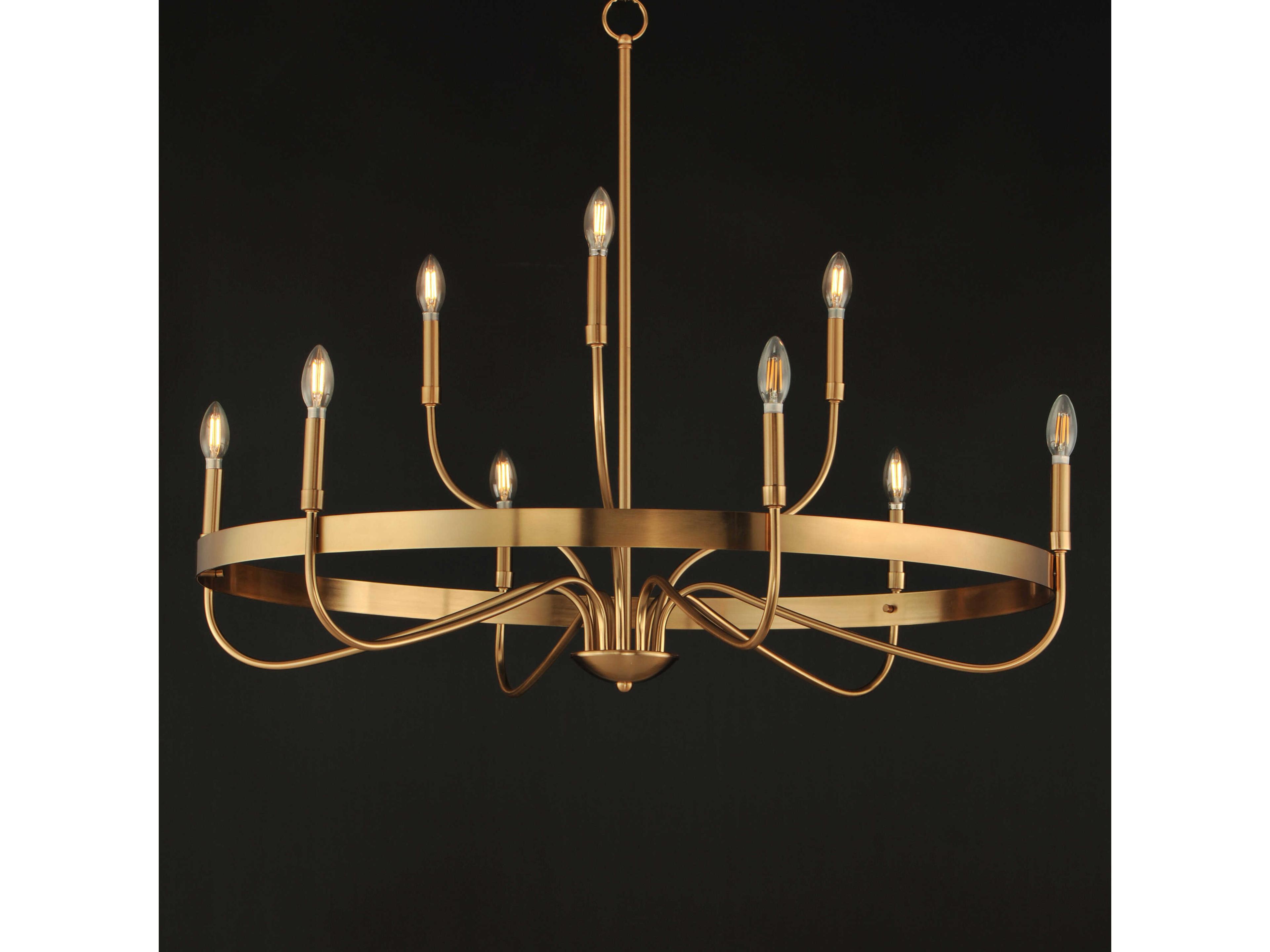 Maxim Lighting Frankie 9-Light Heritage Brass Candelabra Chandelier