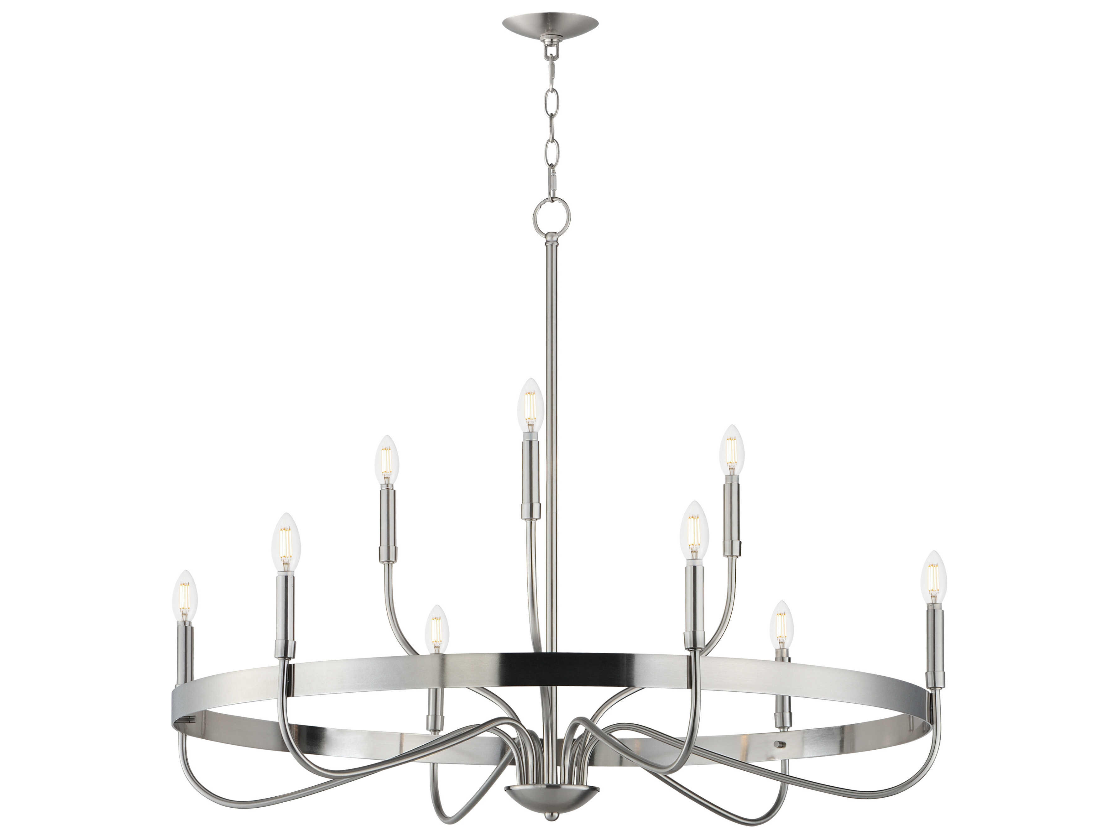 Maxim Lighting Frankie 9-Light Satin Nickel Candelabra Chandelier