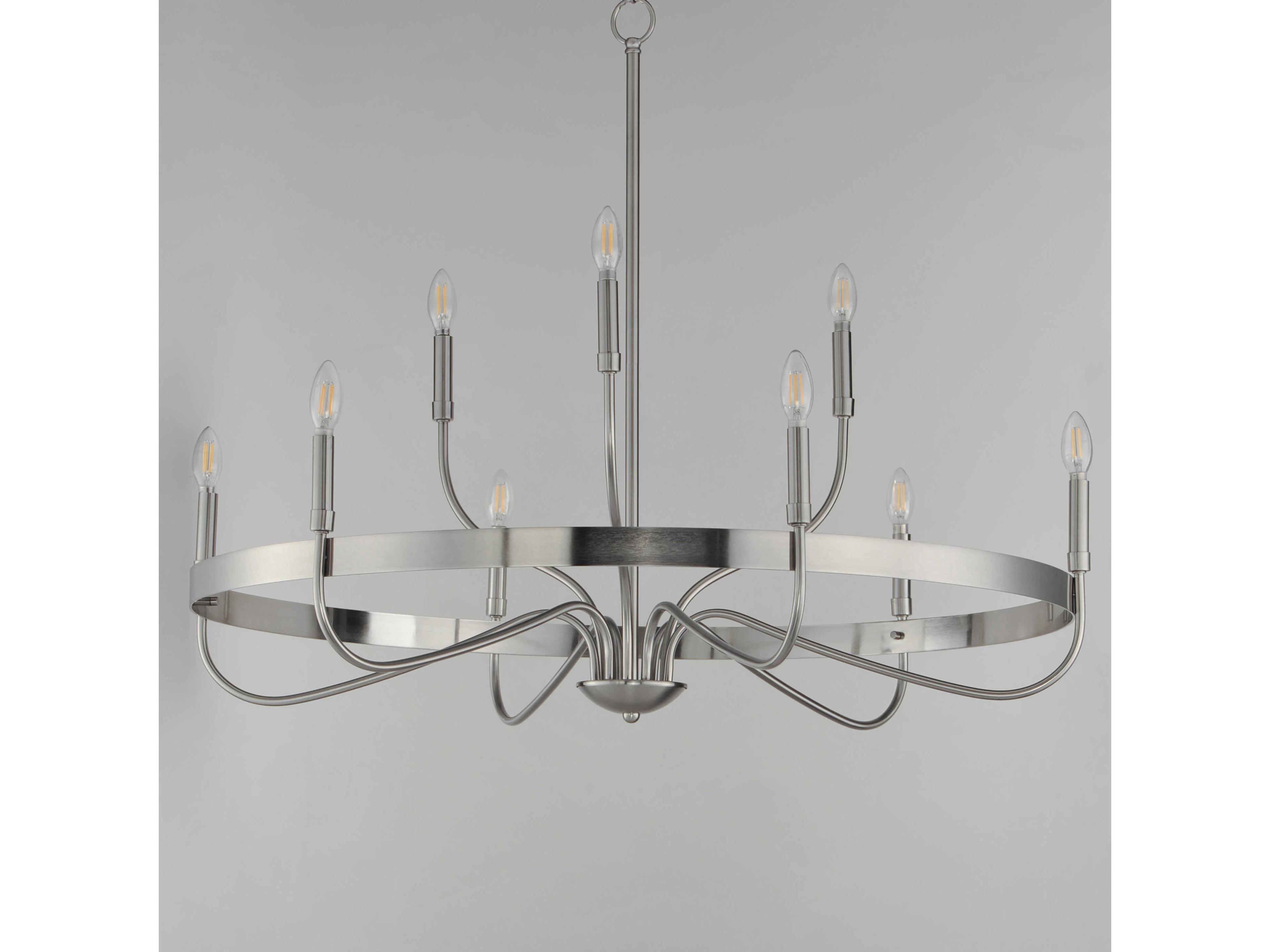 Maxim Lighting Frankie 9-Light Satin Nickel Candelabra Chandelier