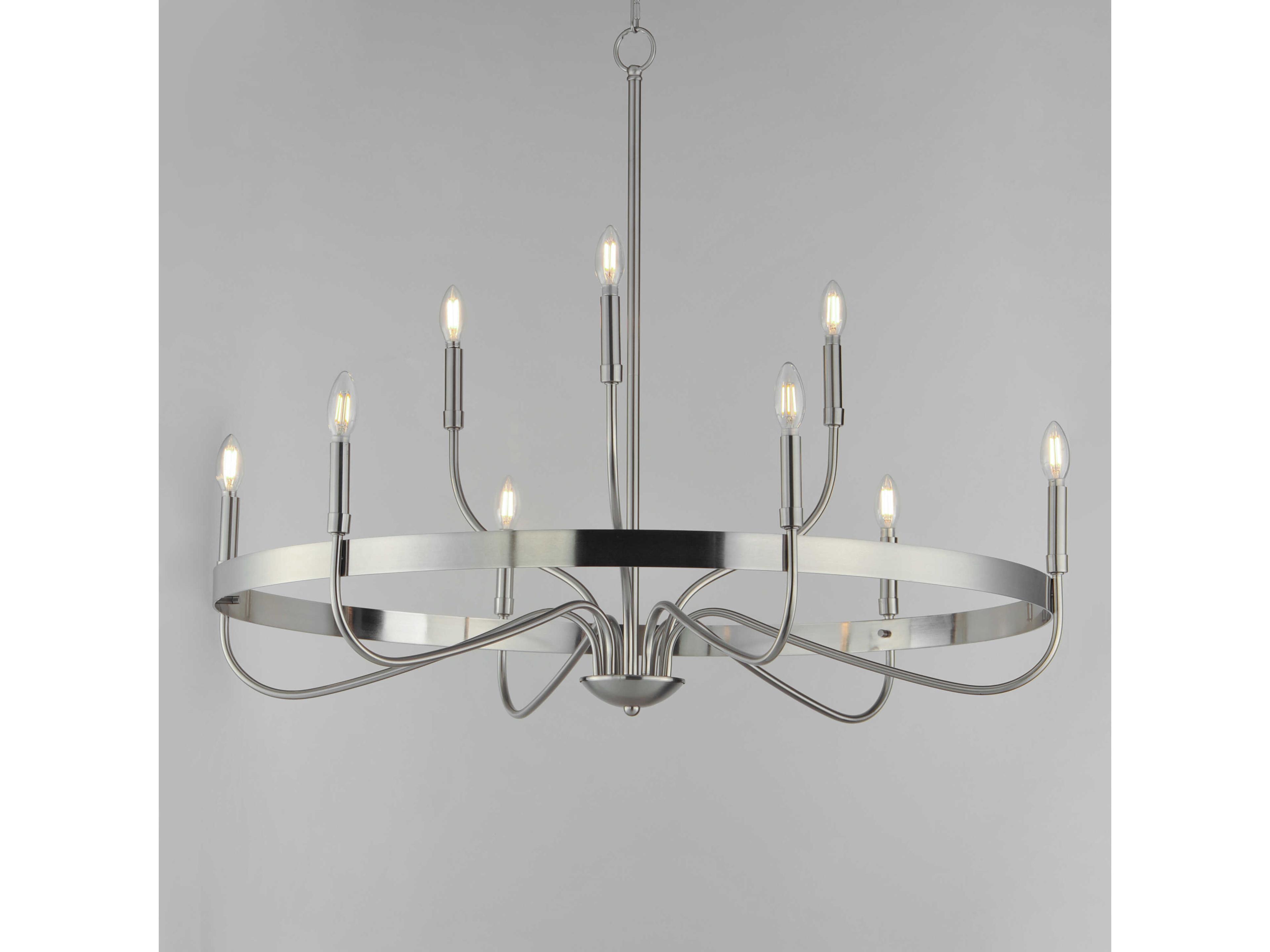 Maxim Lighting Frankie 9-Light Satin Nickel Candelabra Chandelier