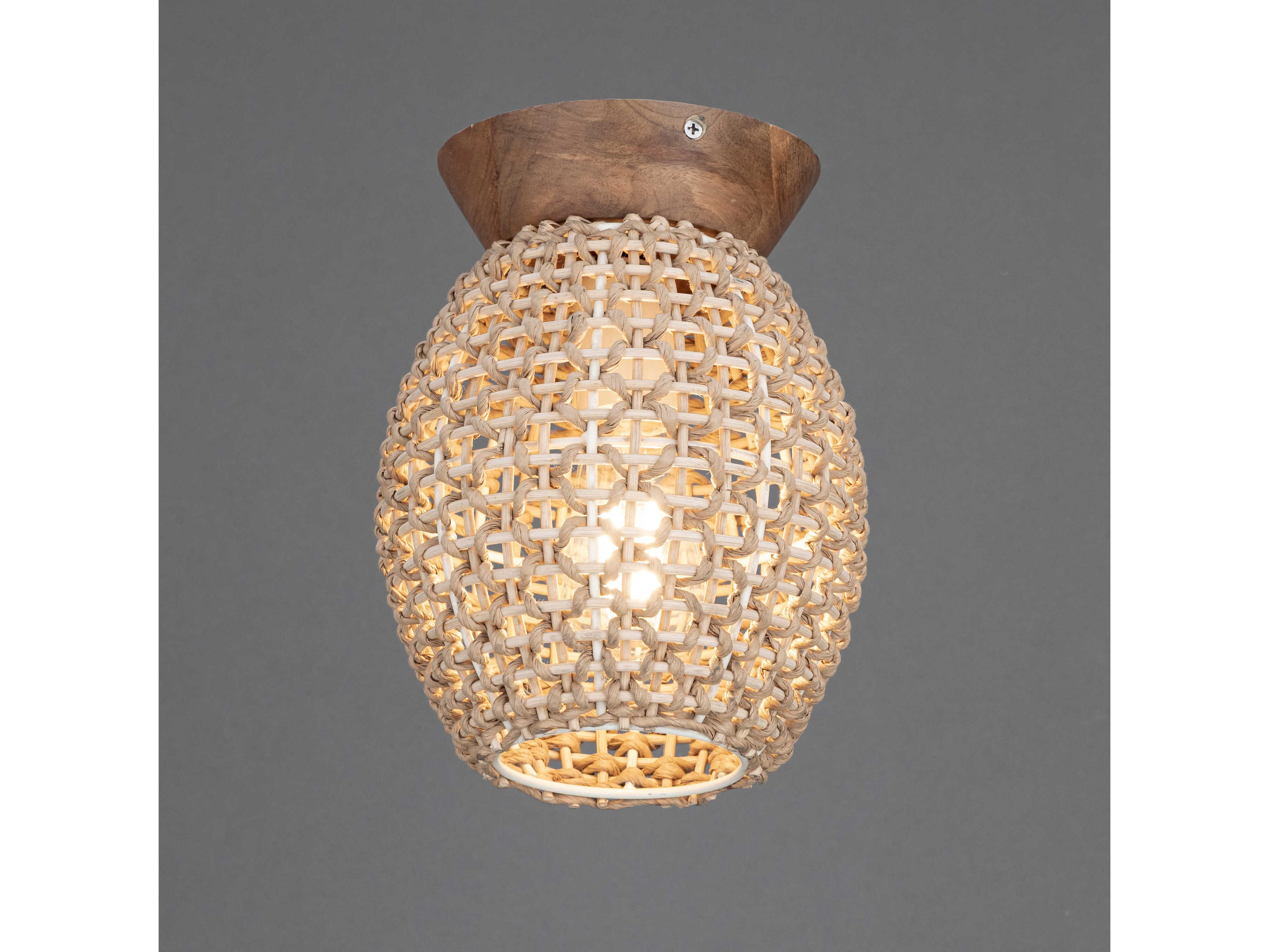 Maxim Lighting Cotswold 1-Light Walnut Wood Flush Mount