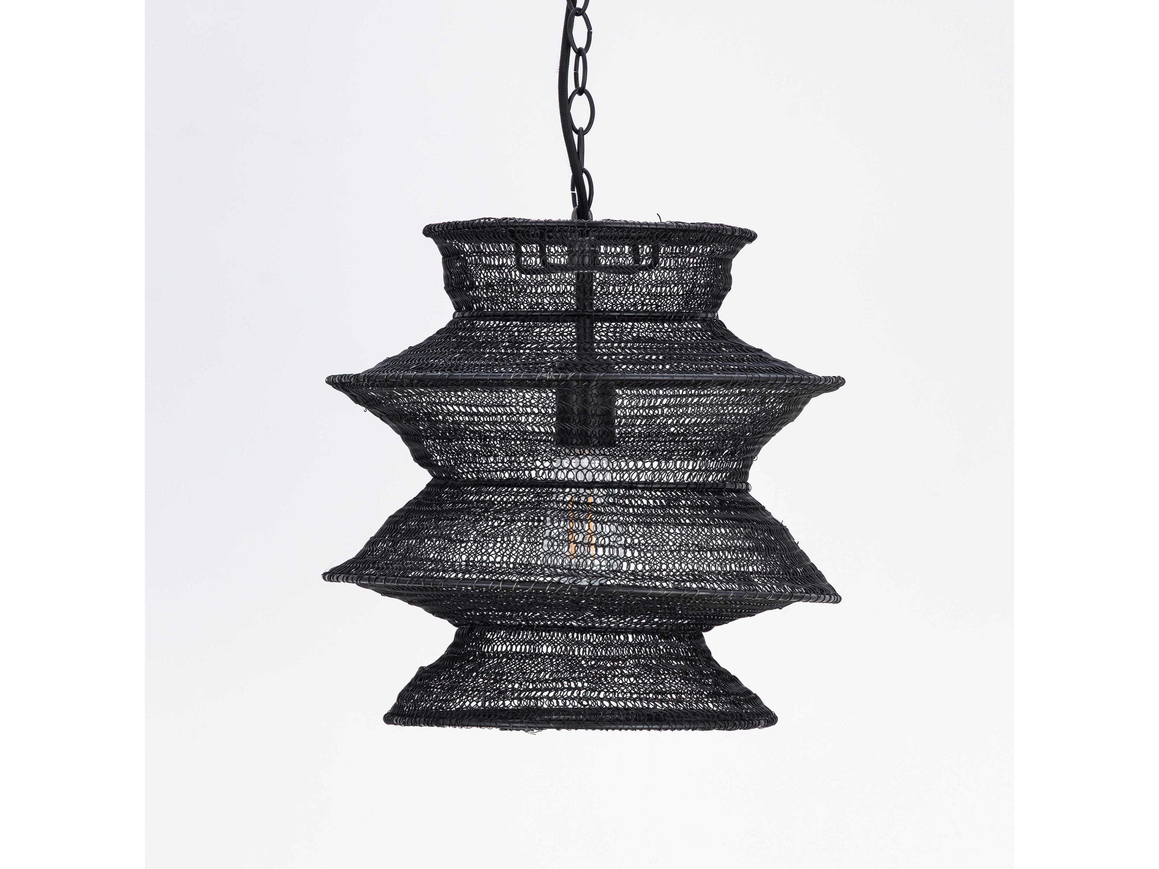 Maxim Lighting Krabi 1-Light Black Geometric Pendant