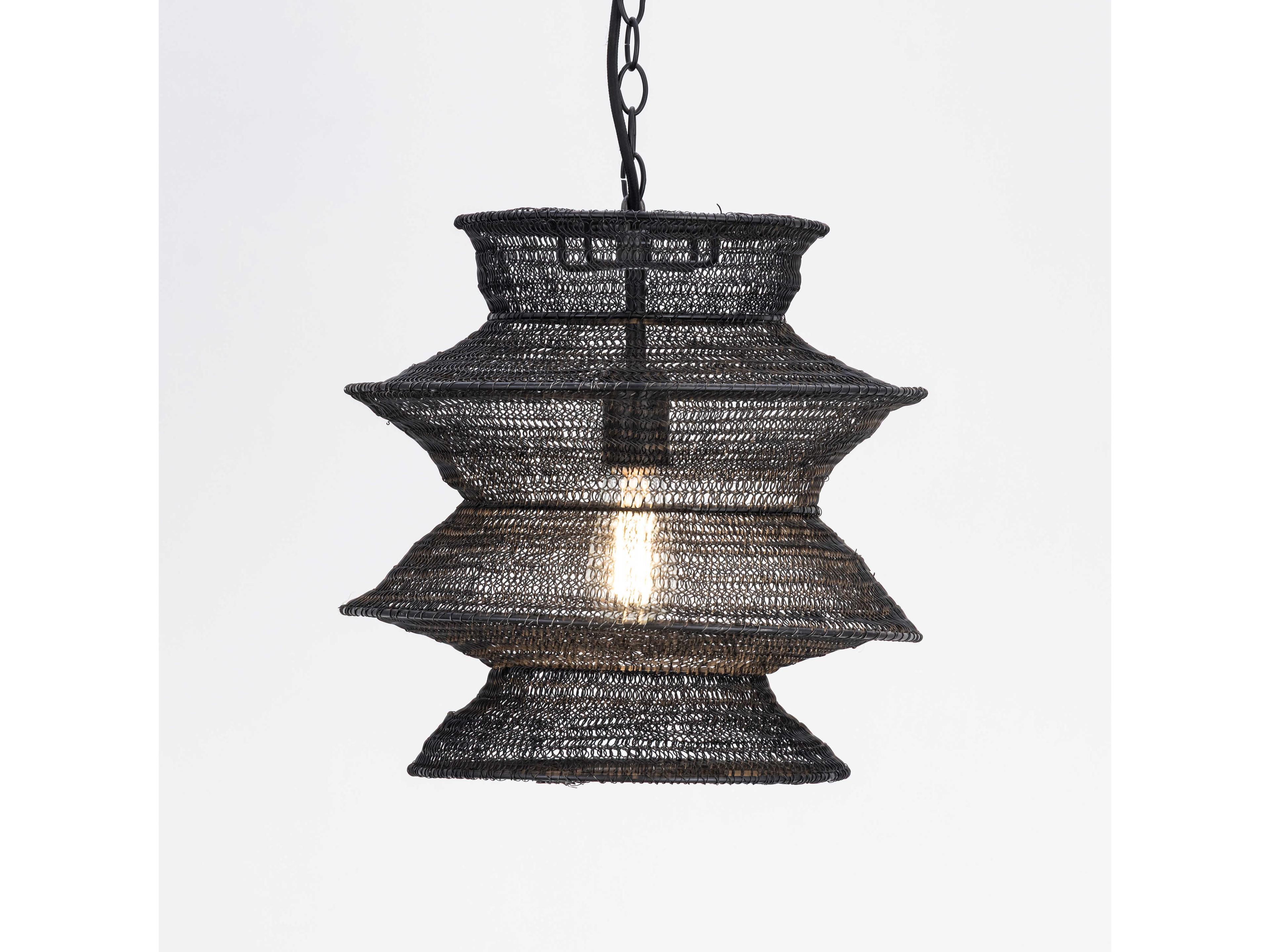 Maxim Lighting Krabi 1-Light Black Geometric Pendant