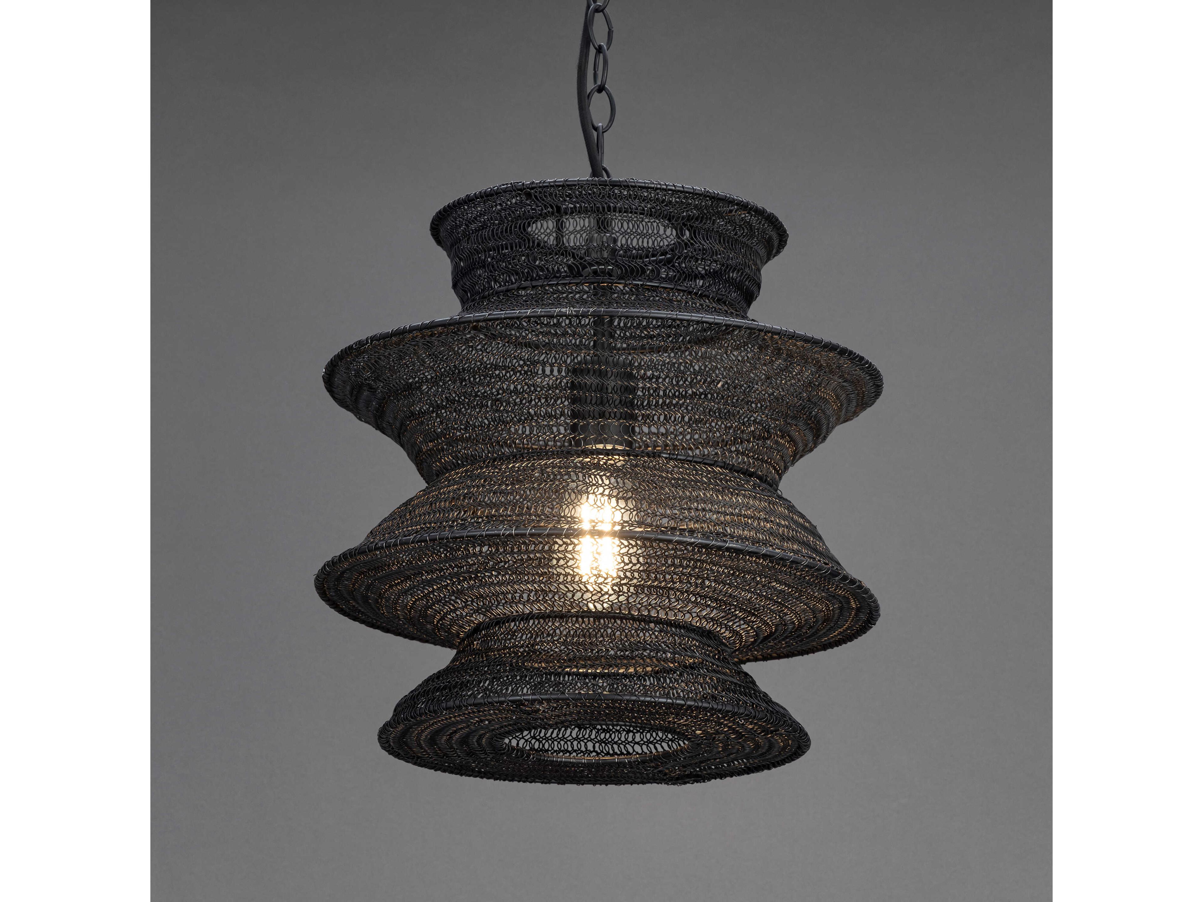 Maxim Lighting Krabi 1-Light Black Geometric Pendant