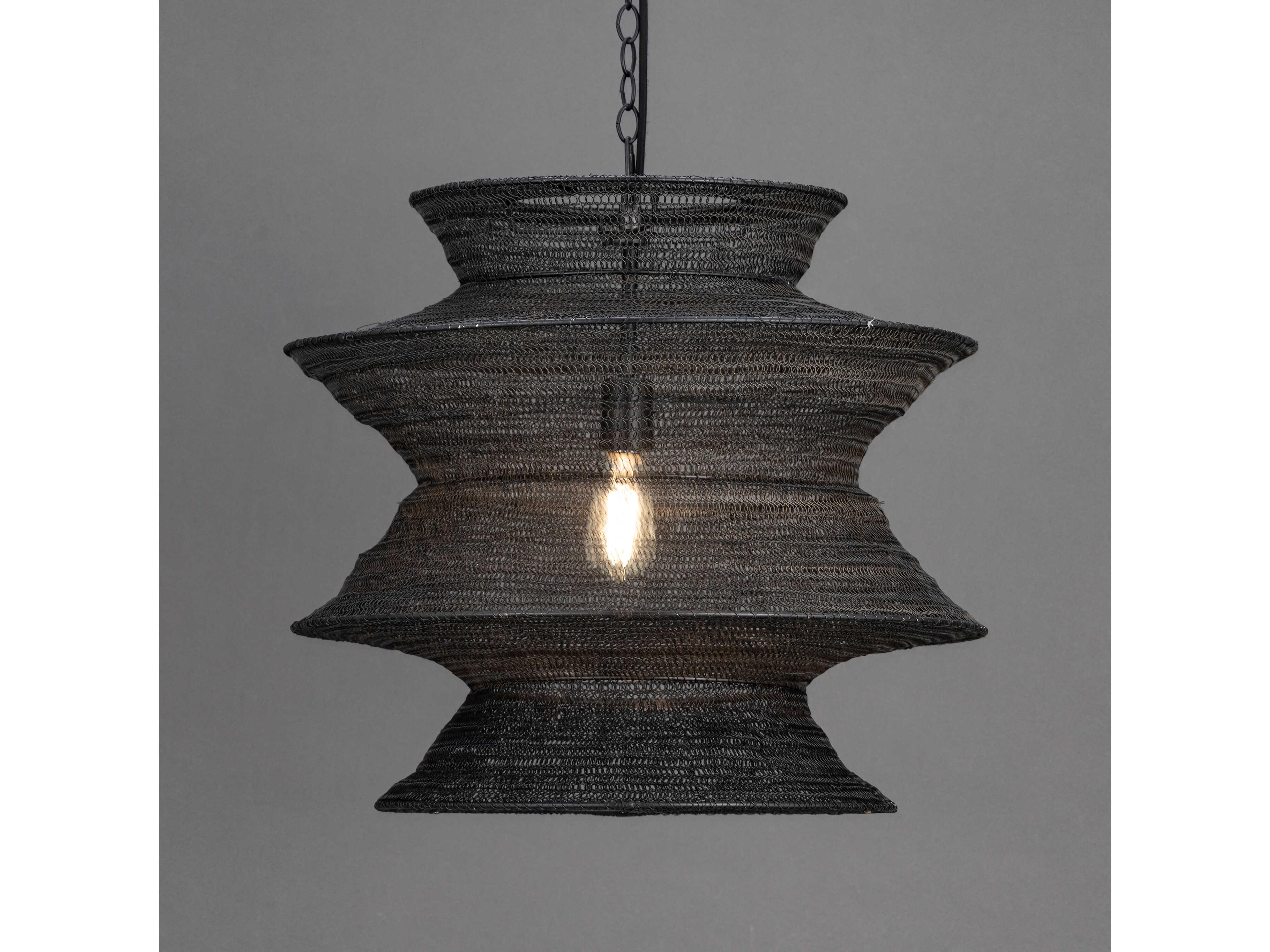 Maxim Lighting Krabi 1-Light Black Geometric Pendant