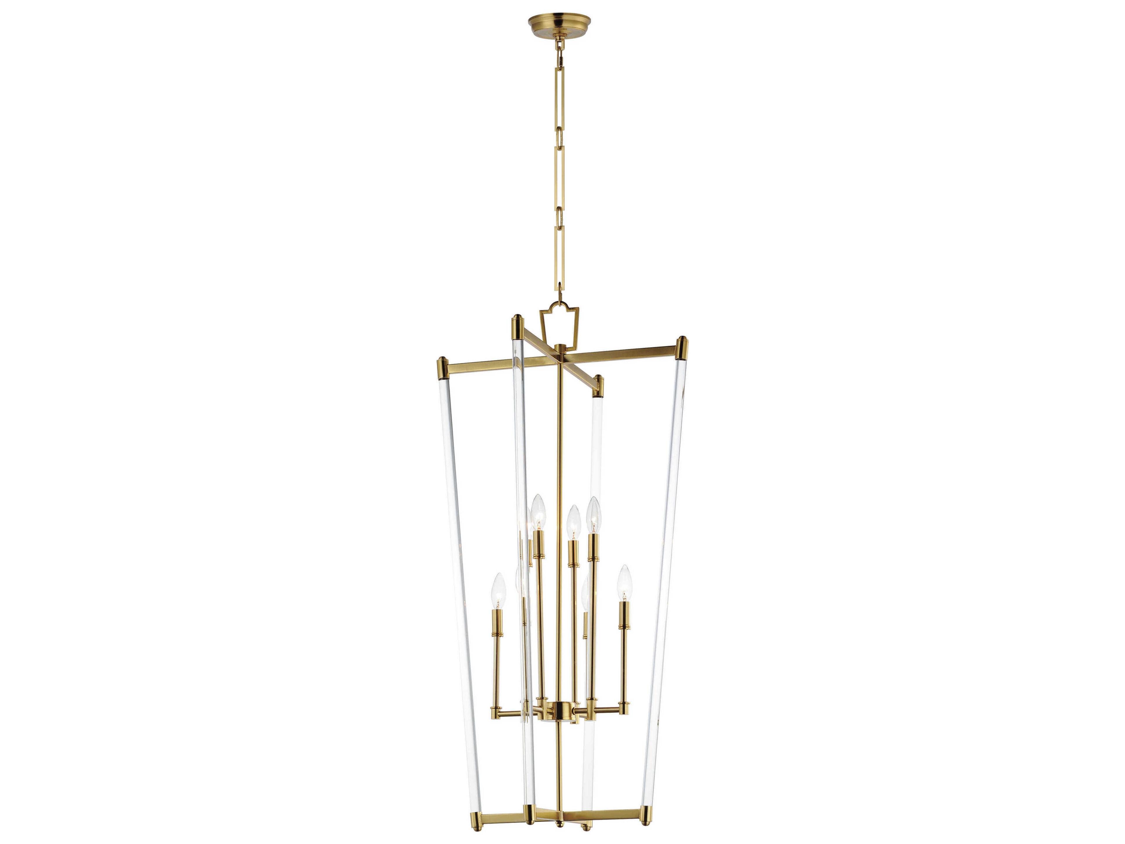 Maxim Lighting Lucent 8-Light Heritage Brass Glass Candelabra Chandelier