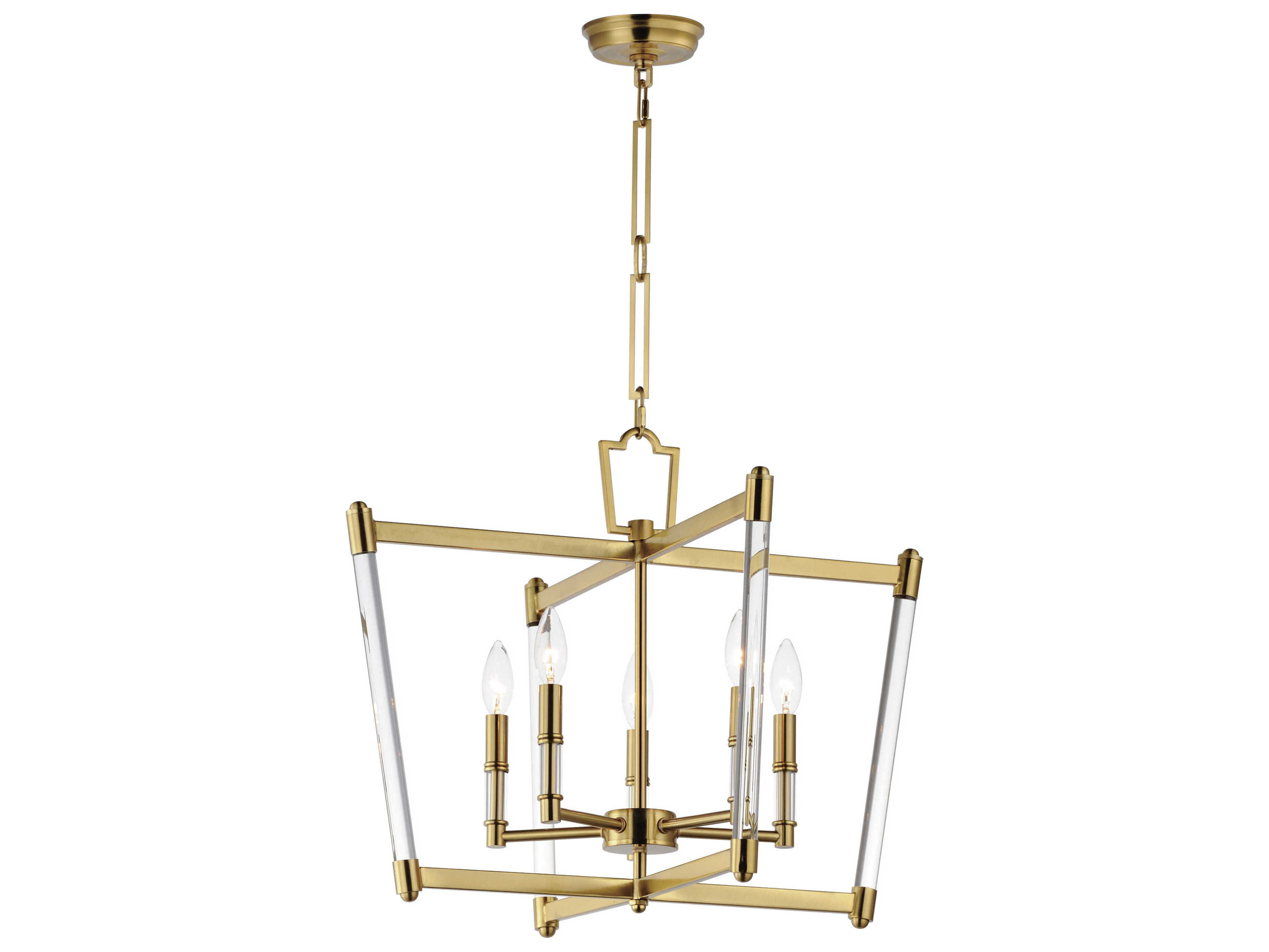 Maxim Lighting Lucent 5-Light Heritage Brass Glass Candelabra Chandelier