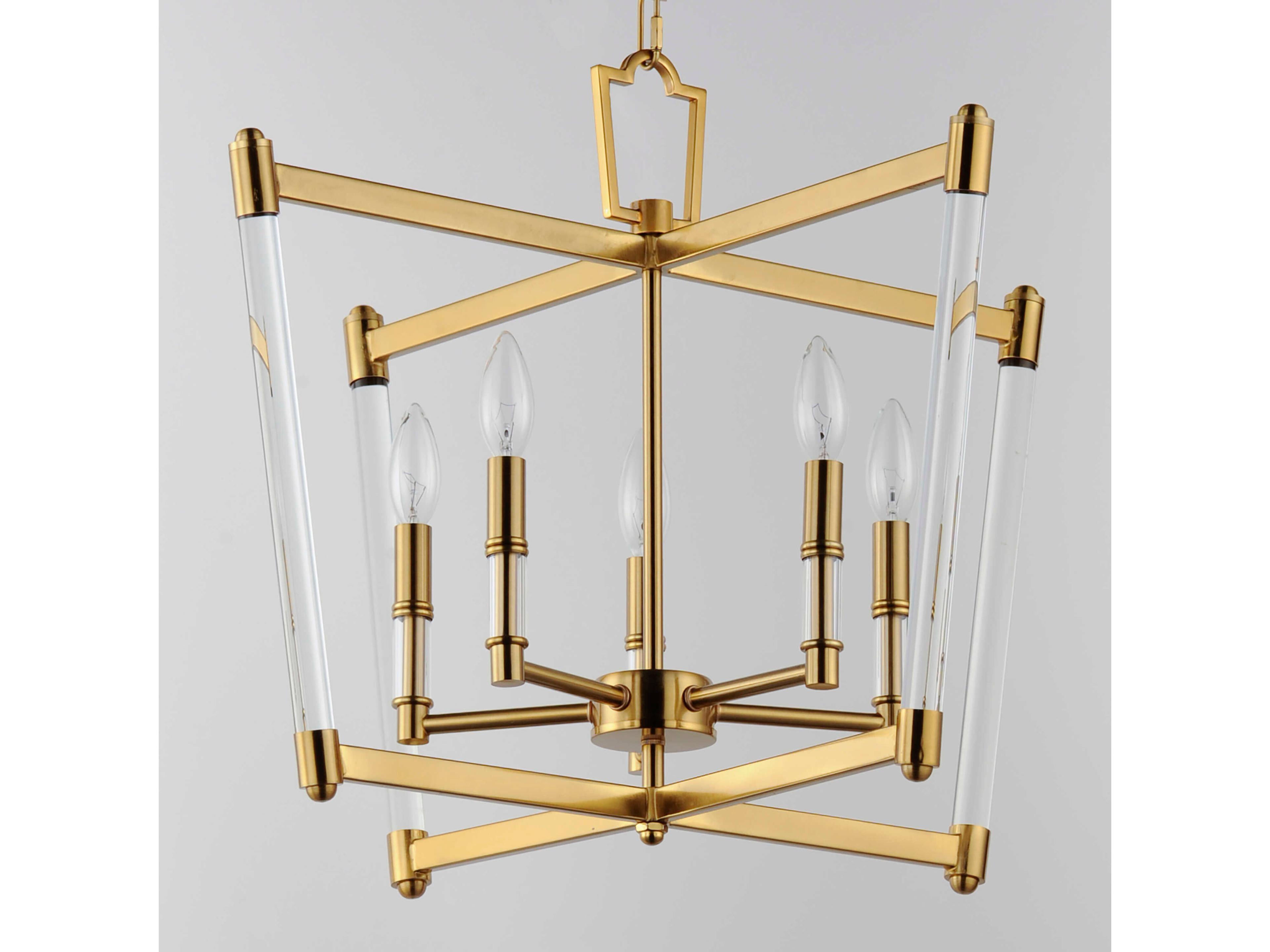 Maxim Lighting Lucent 5-Light Heritage Brass Glass Candelabra Chandelier