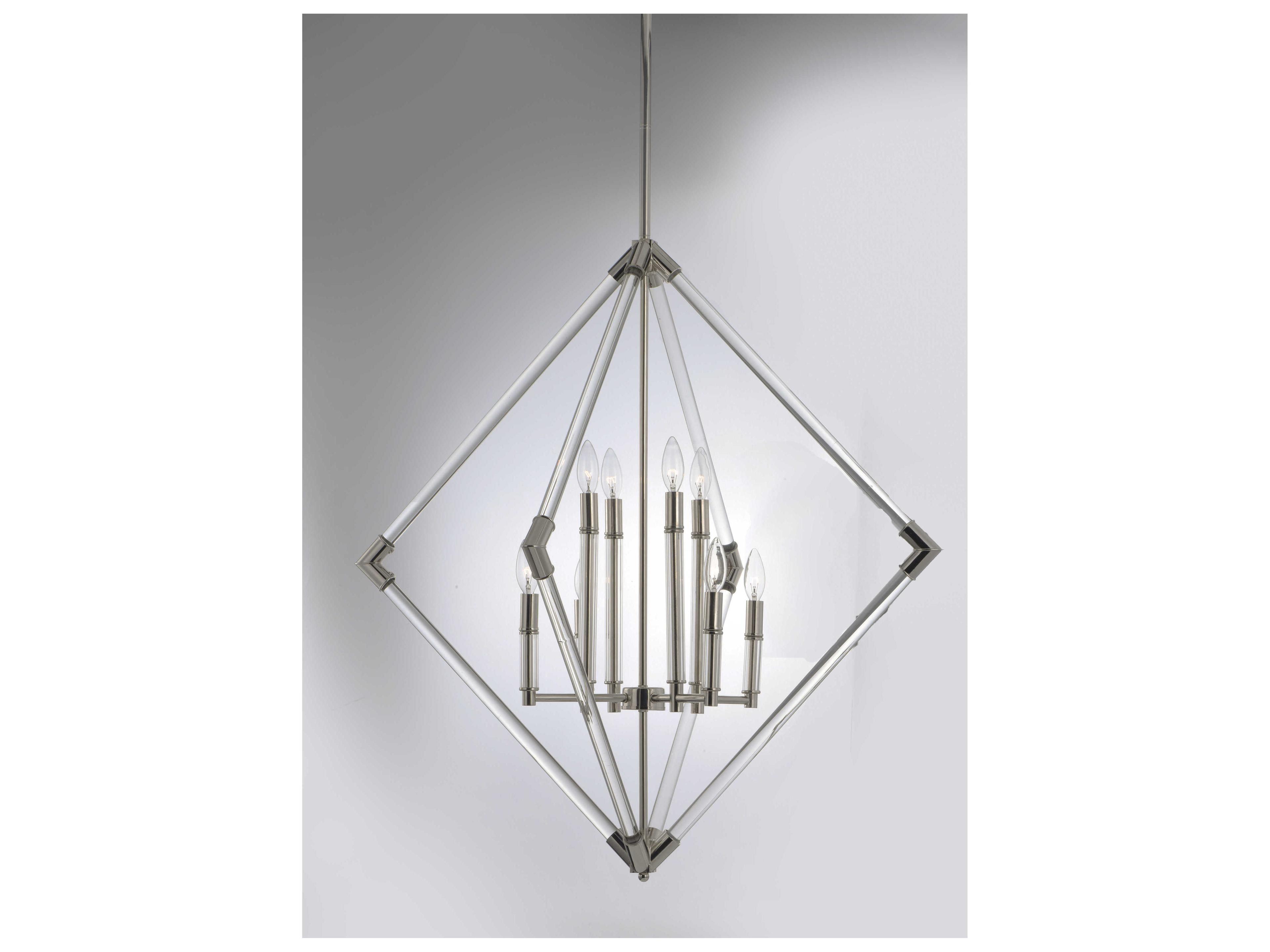 Maxim Lighting Lucent 8-Light Polished Nickel Glass Candelabra Geometric Chandelier