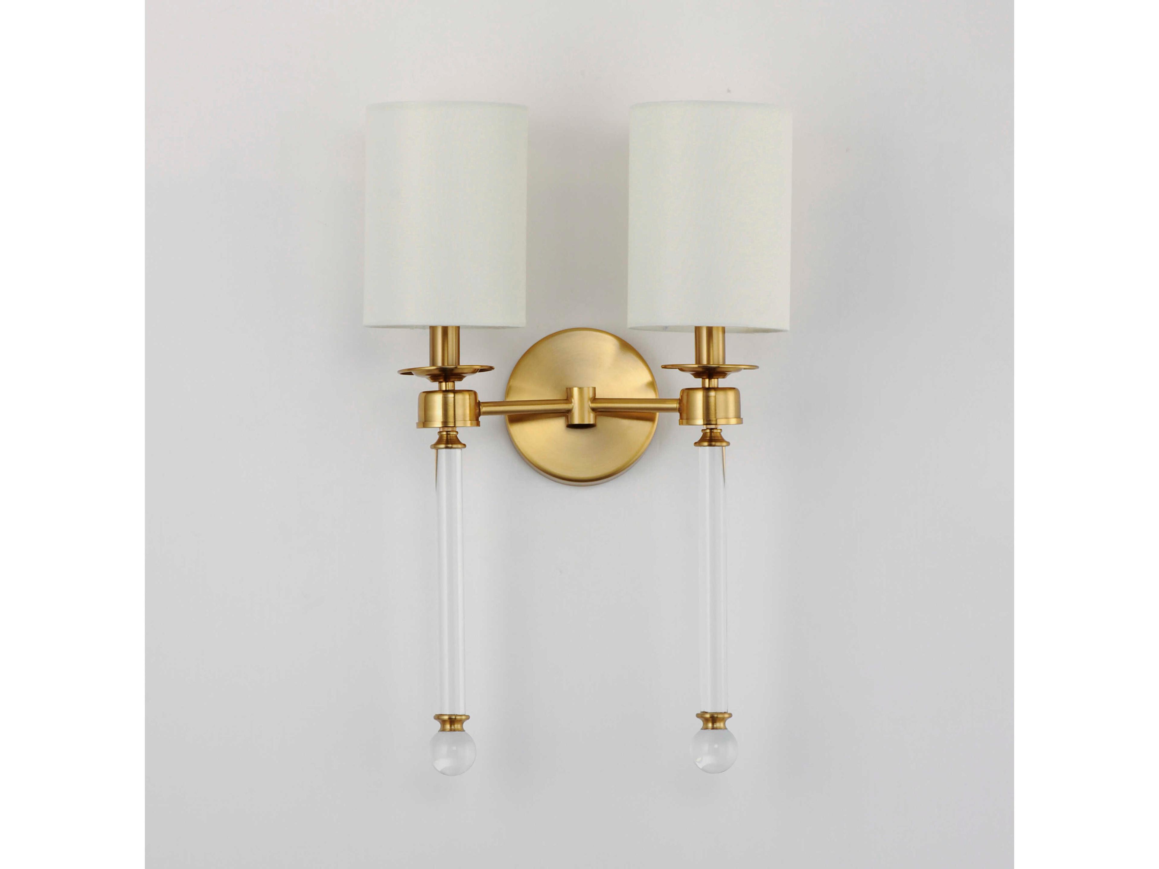 Maxim Lighting Lucent 2-Light Heritage Brass Glass Wall Sconce