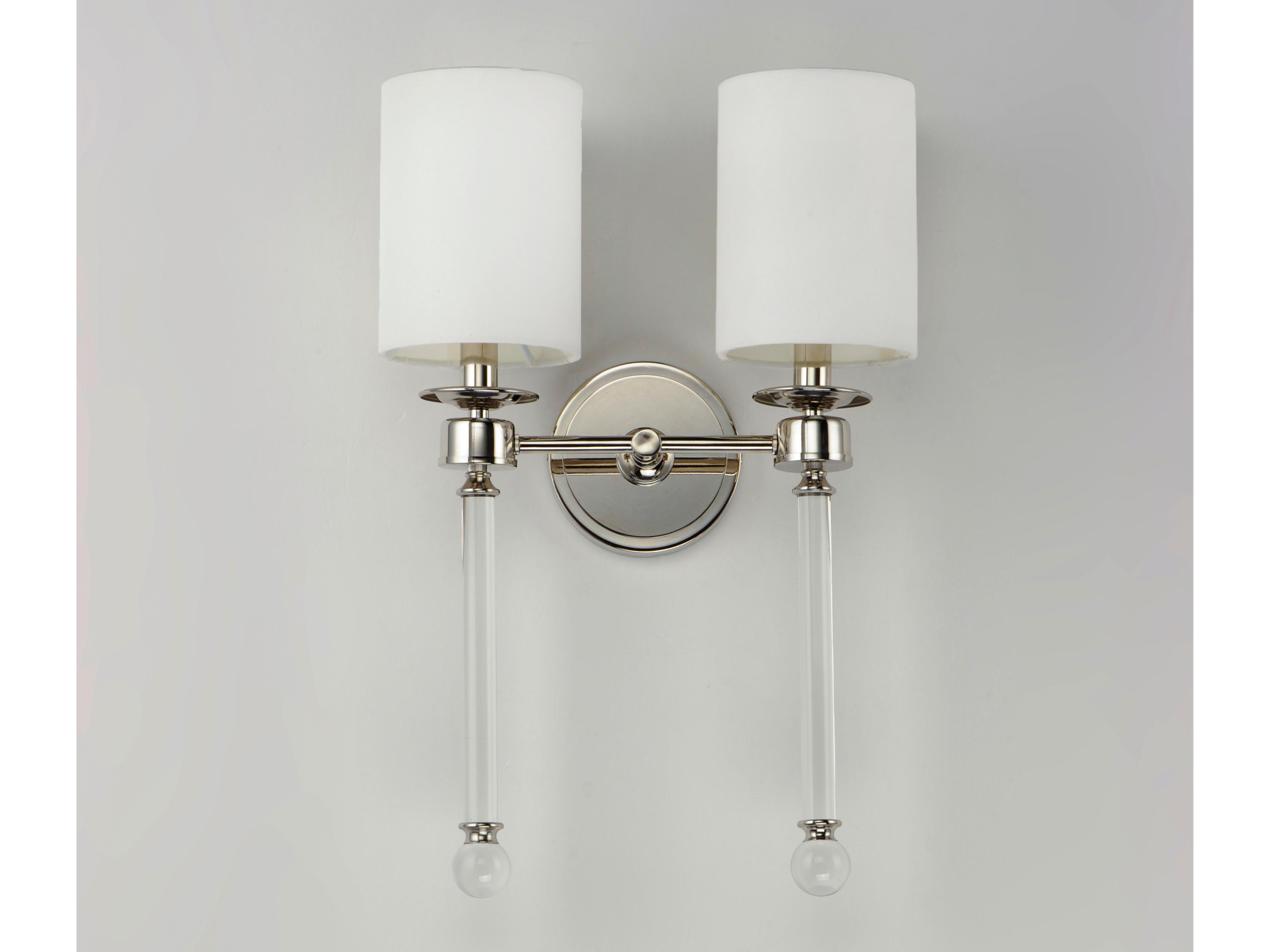 Maxim Lighting Lucent 2-Light Polished Nickel Glass Wall Sconce