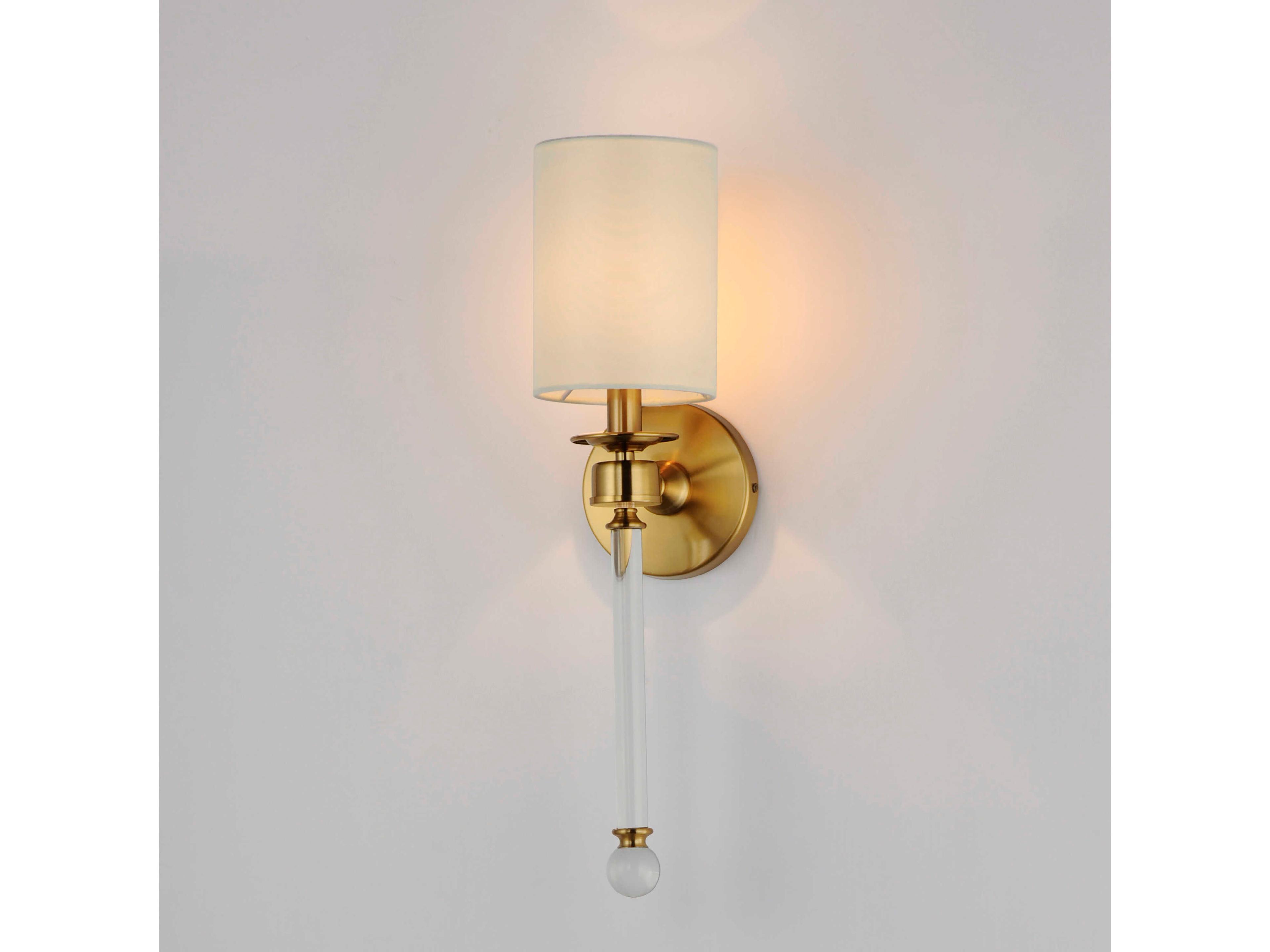 Maxim Lighting Lucent 1-Light Heritage Brass Glass Wall Sconce