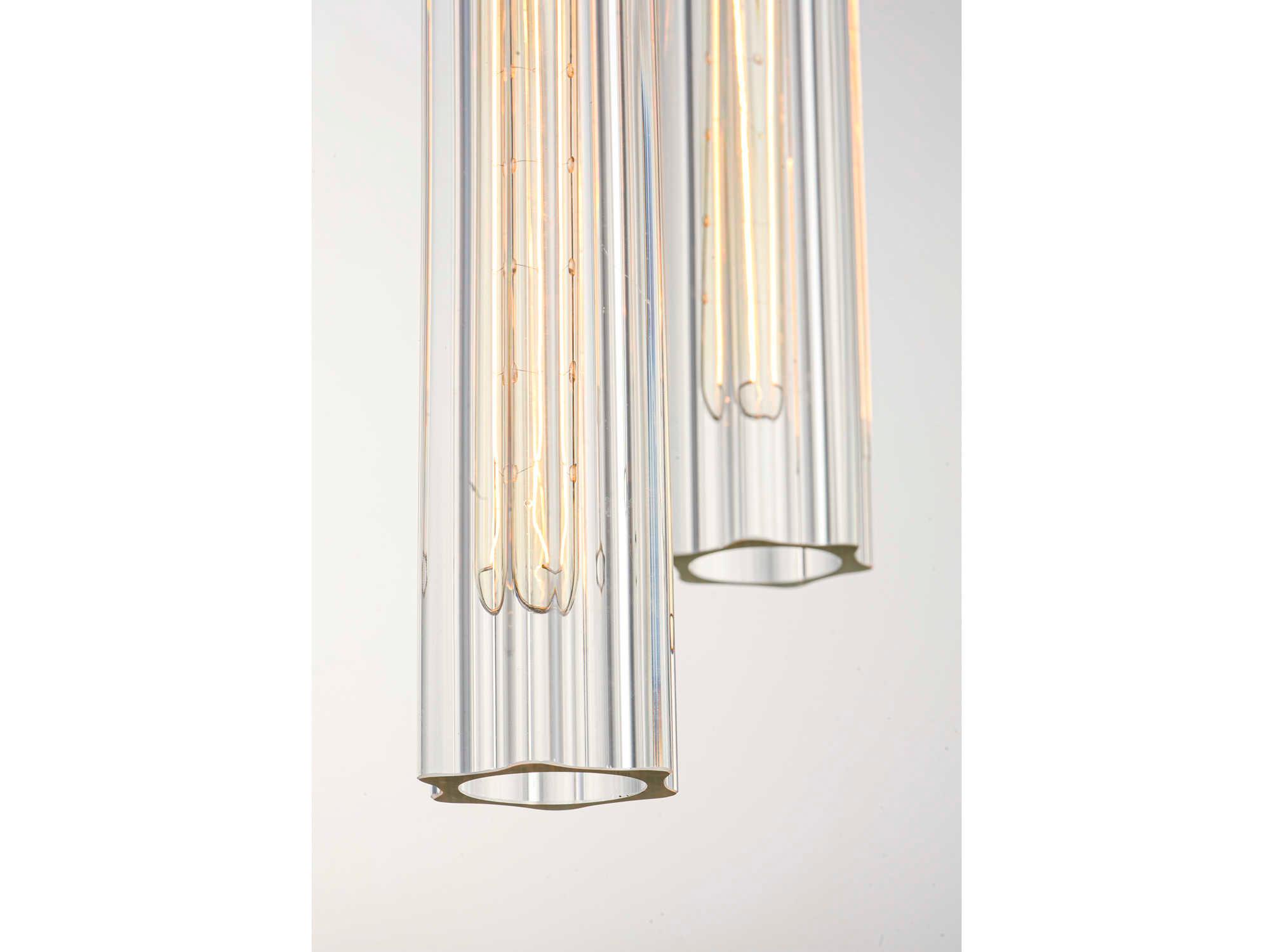 Maxim Lighting Flambeau 3-Light Black Antique Brass Glass Cylinder Pendant