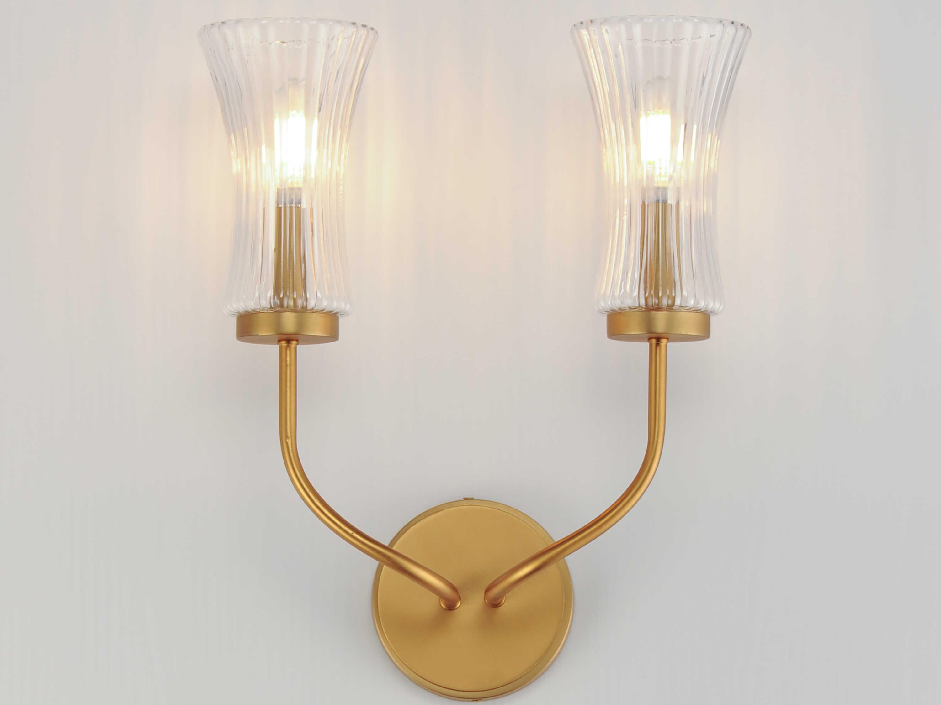 Maxim Lighting Camelot 2-Light Natural Aged Brass Wall Sconce