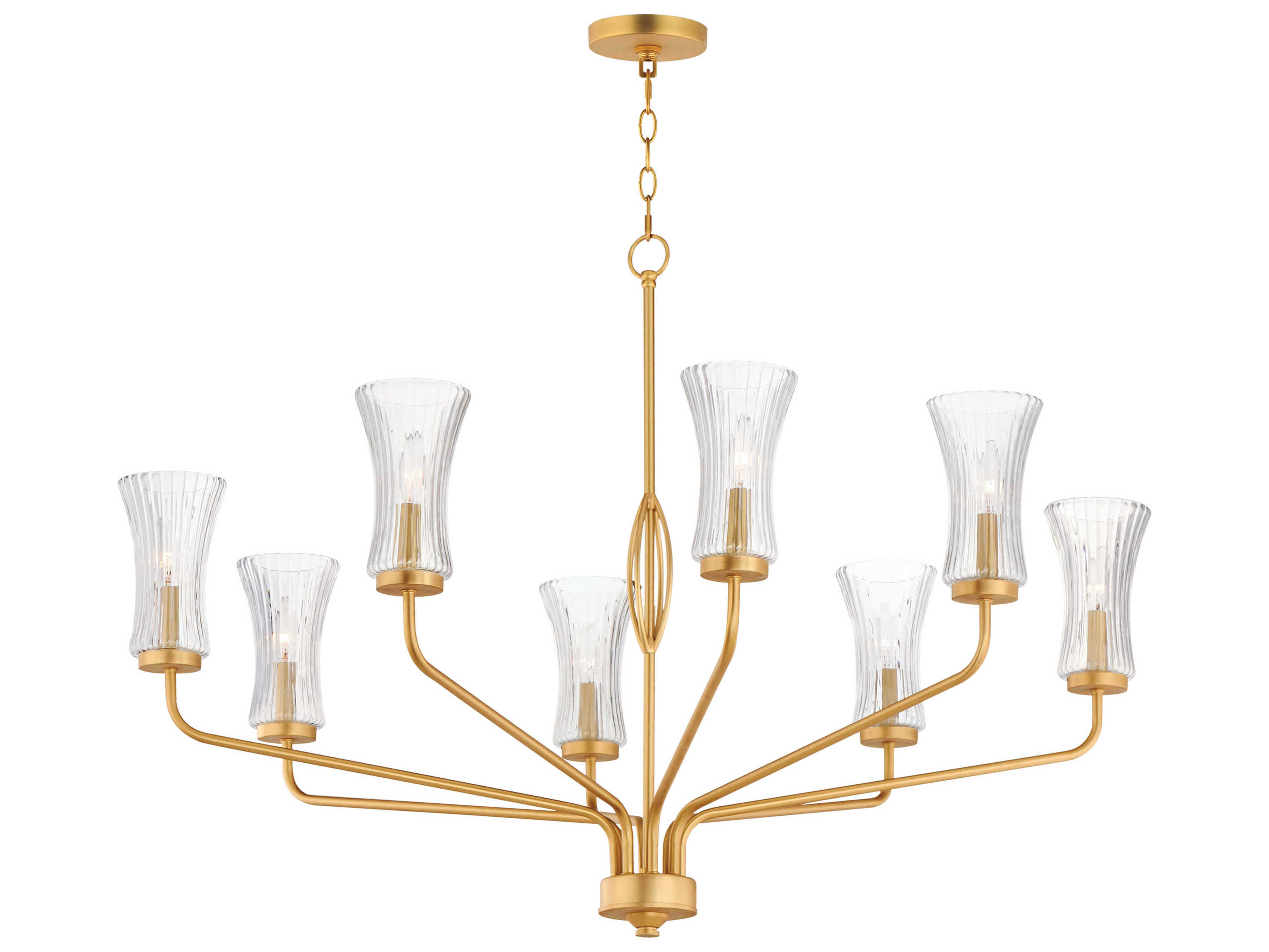 Maxim Lighting Camelot 8-Light Natural Aged Brass Candelabra Chandelier
