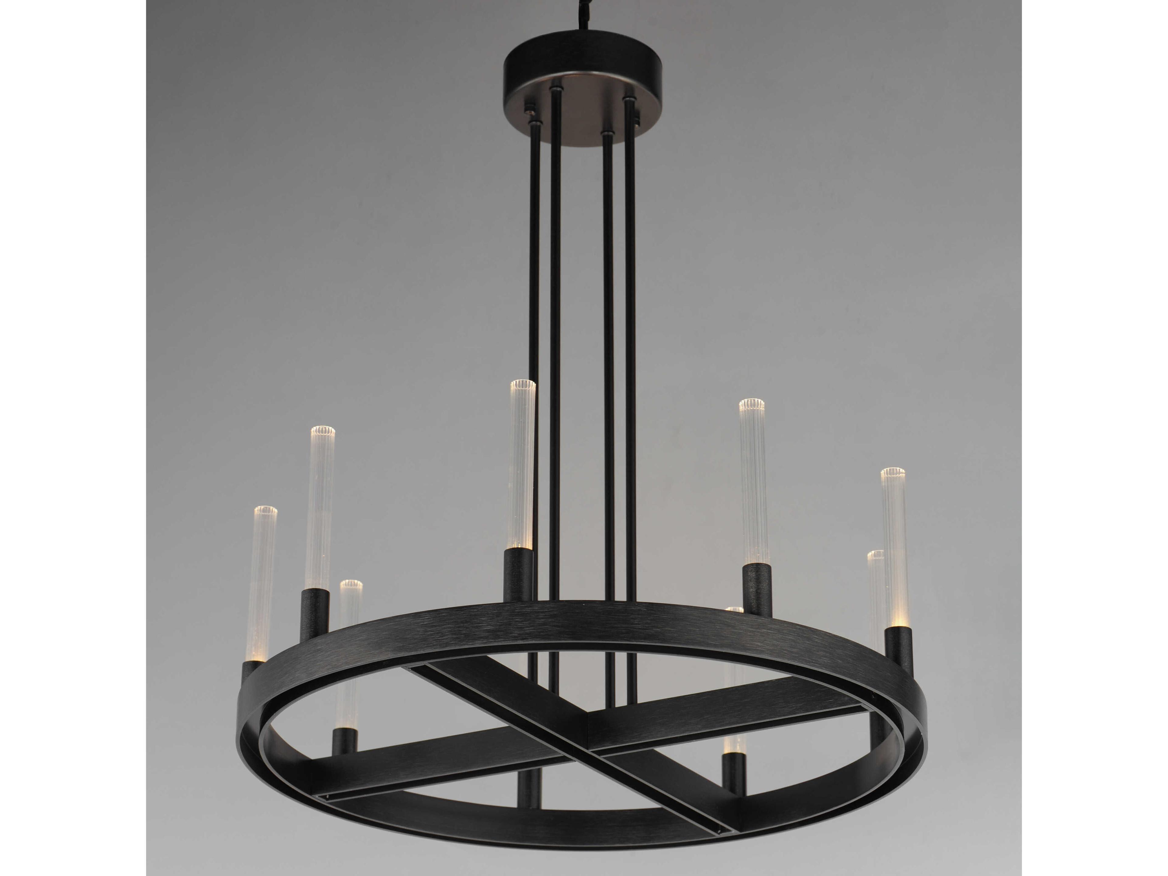 Maxim Lighting Ovation 9-Light Black Glass LED Cylinder Chandelier