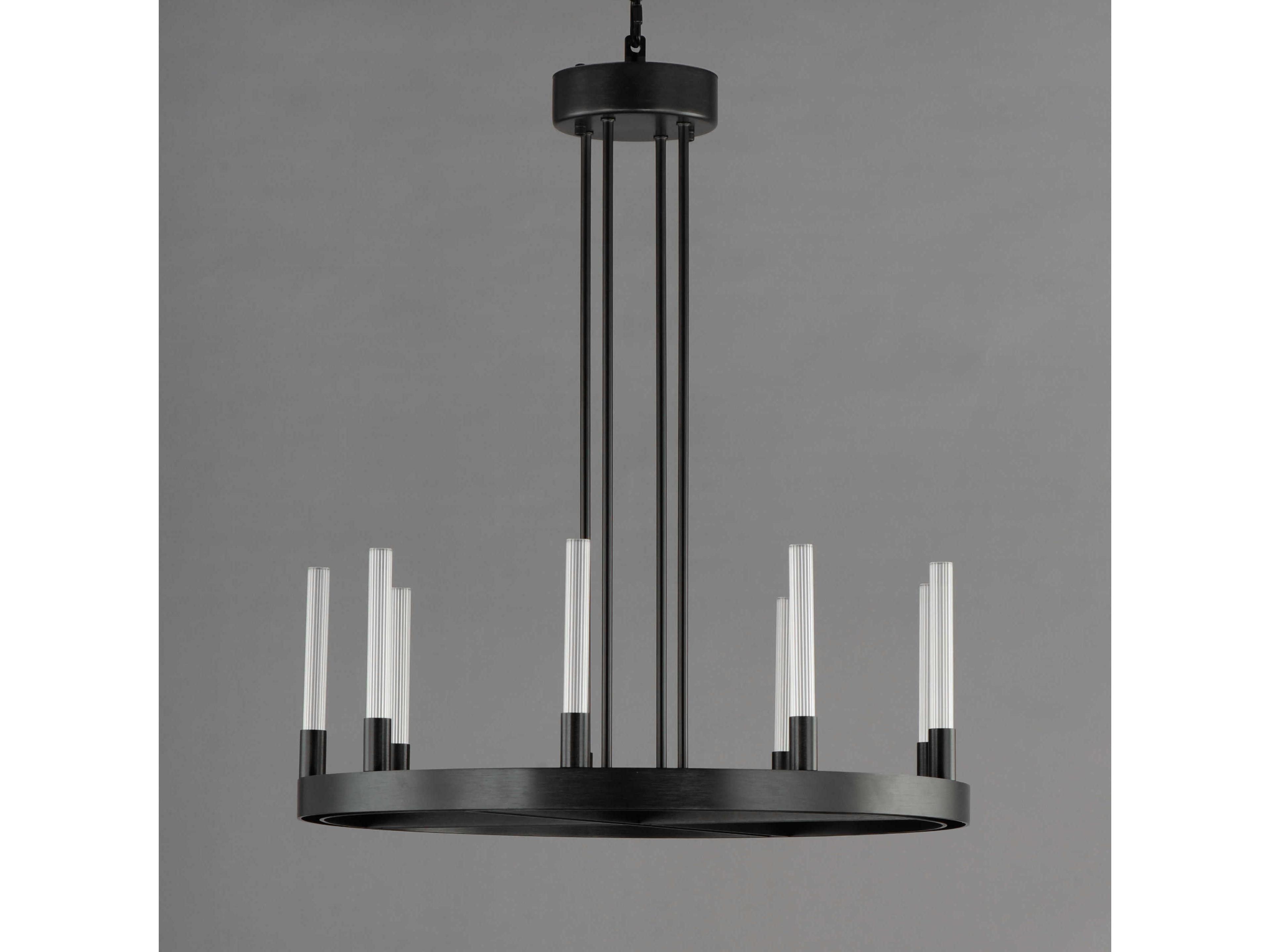Maxim Lighting Ovation 9-Light Black Glass LED Cylinder Chandelier