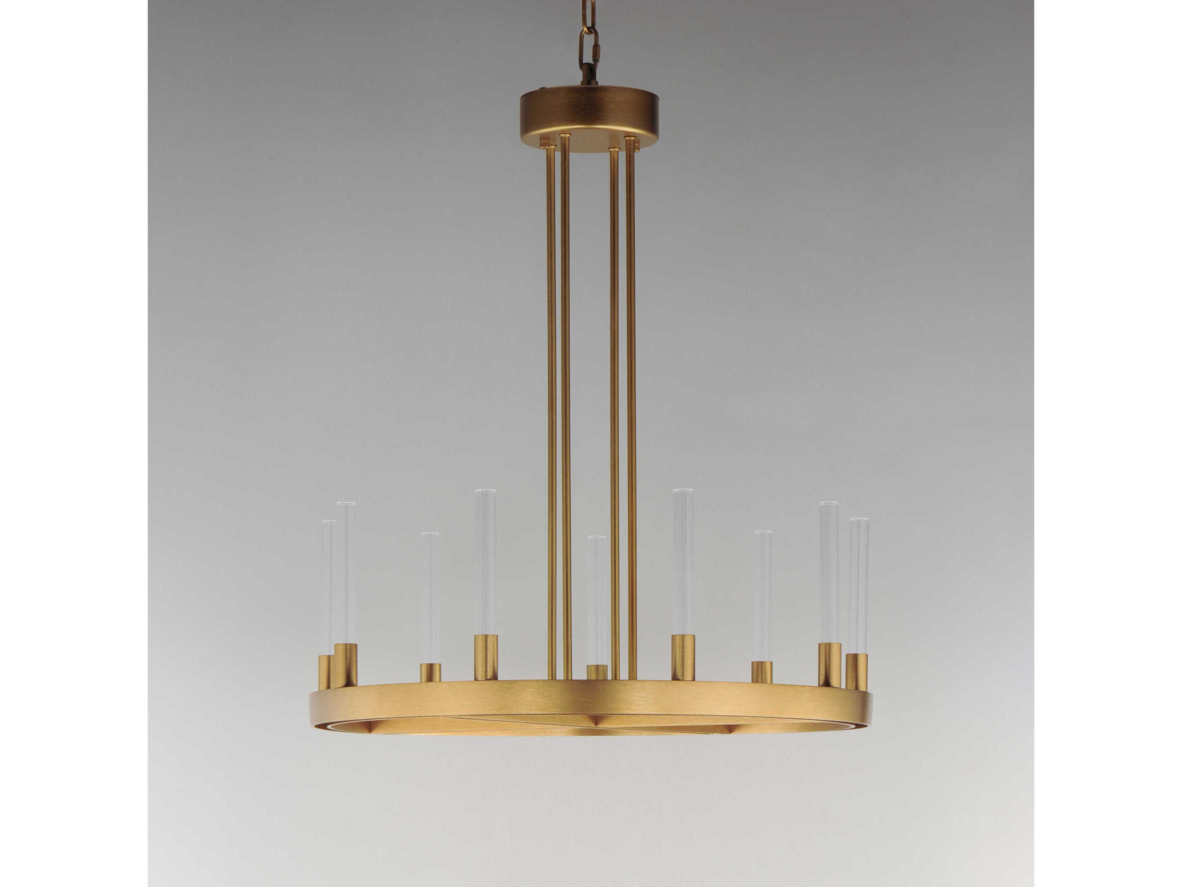 Maxim Lighting Ovation 9-Light Gold Glass LED Cylinder Chandelier