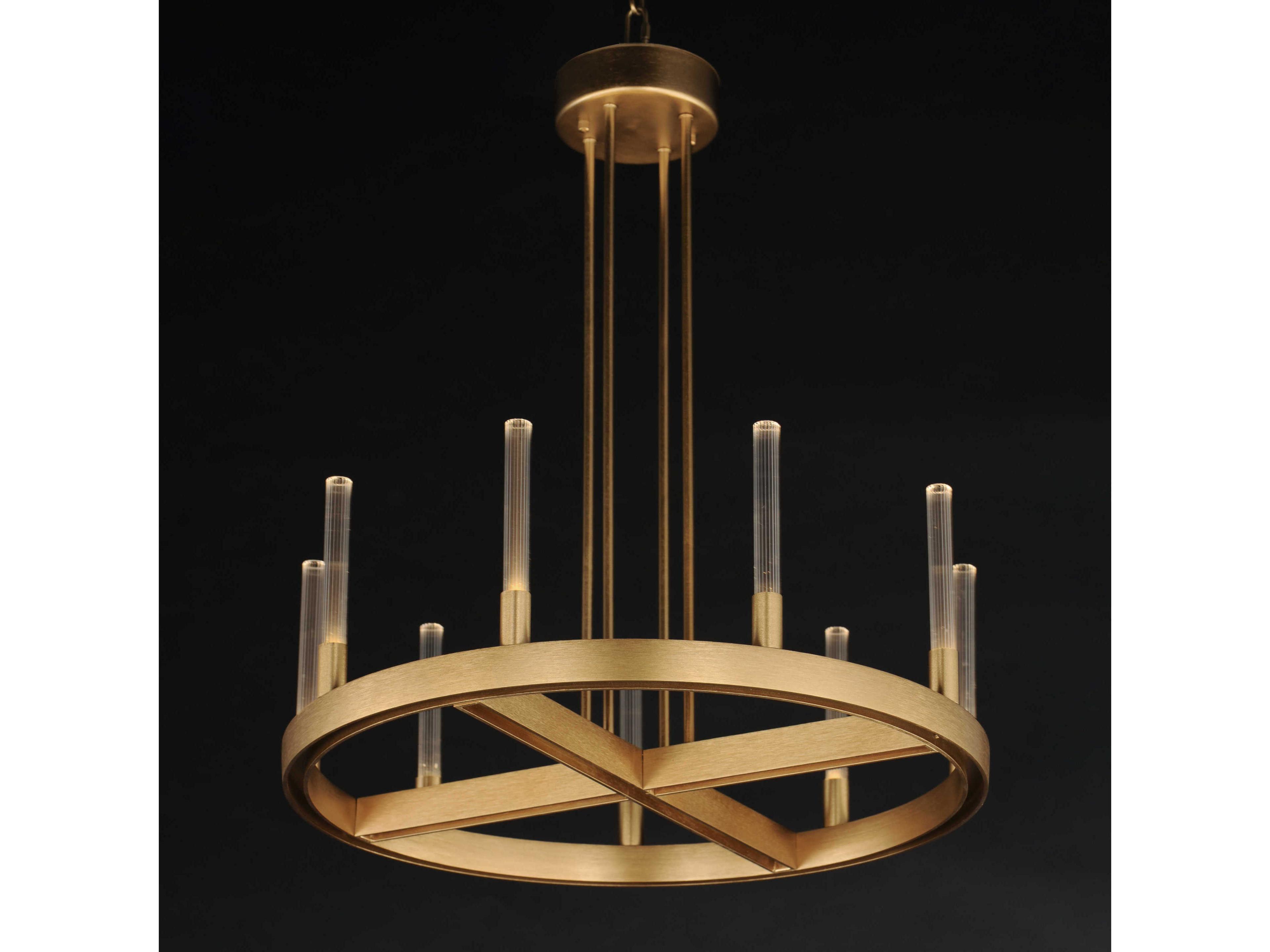 Maxim Lighting Ovation 9-Light Gold Glass LED Cylinder Chandelier