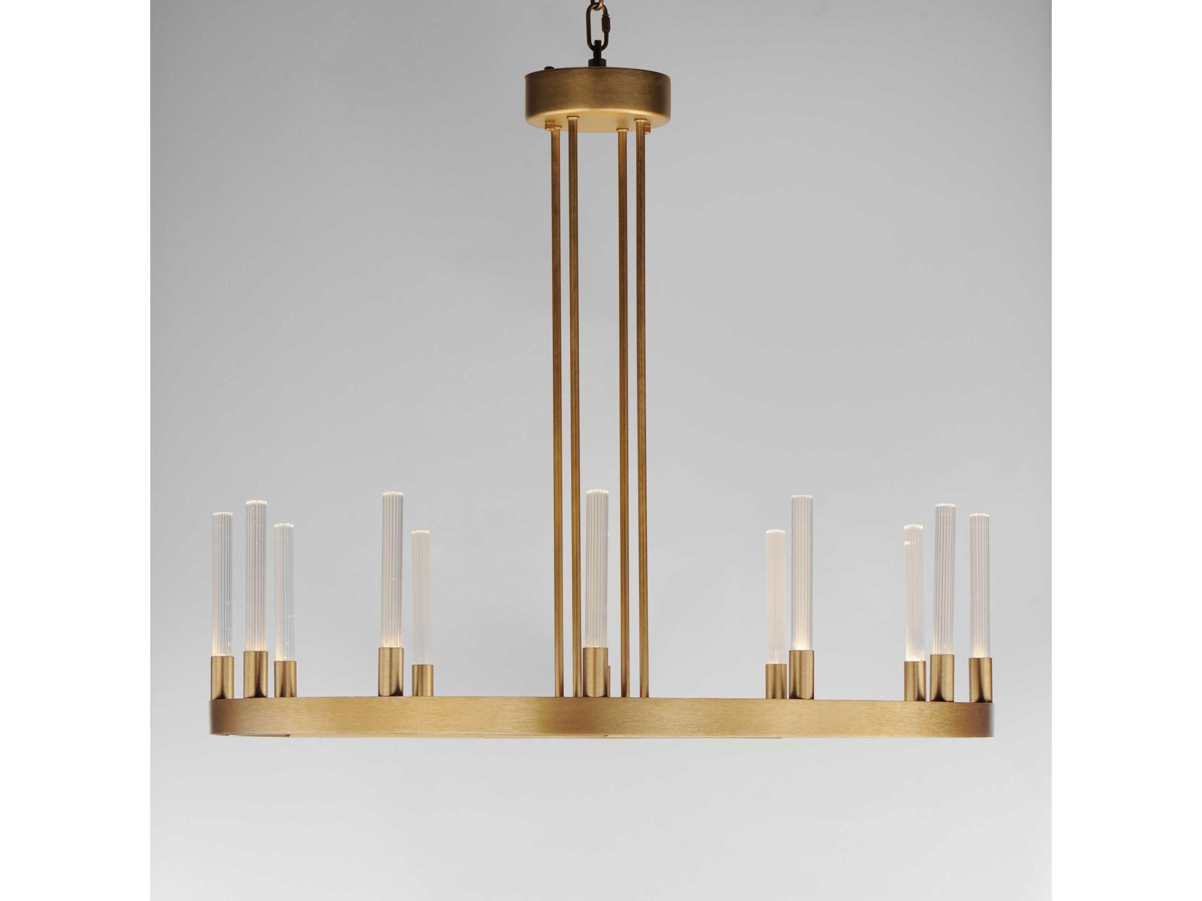 Maxim Lighting Ovation 12-Light Gold Glass LED Cylinder Chandelier