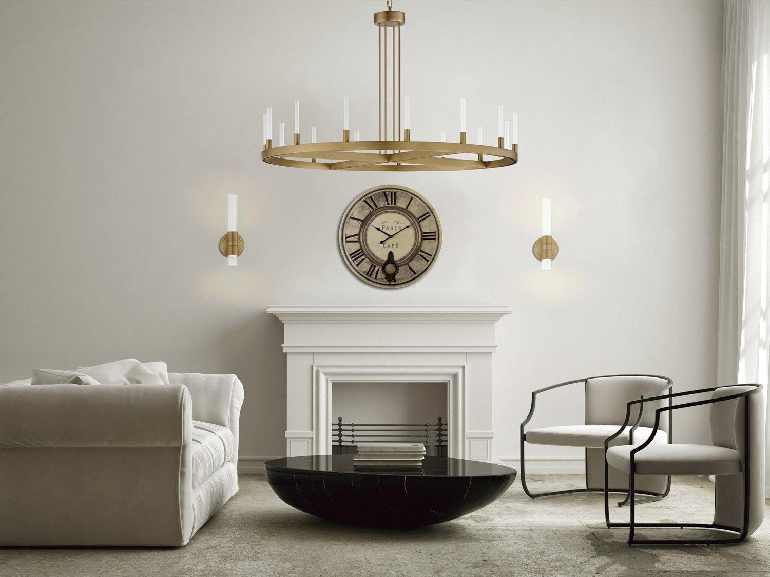 Maxim Lighting Ovation 15-Light Gold Glass LED Cylinder Chandelier