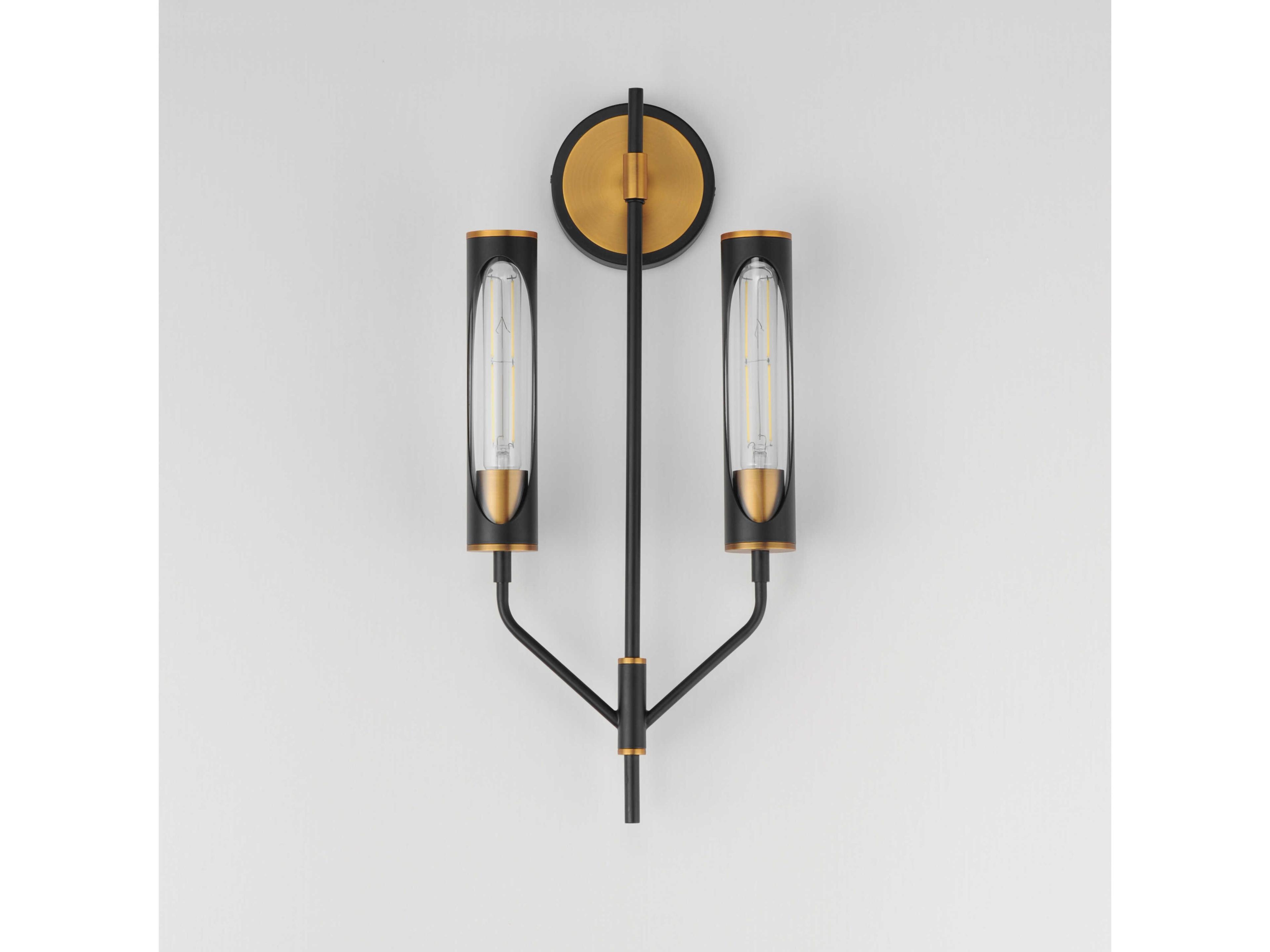 Maxim Lighting Regent 2-Light Black Antique Brass Wall Sconce