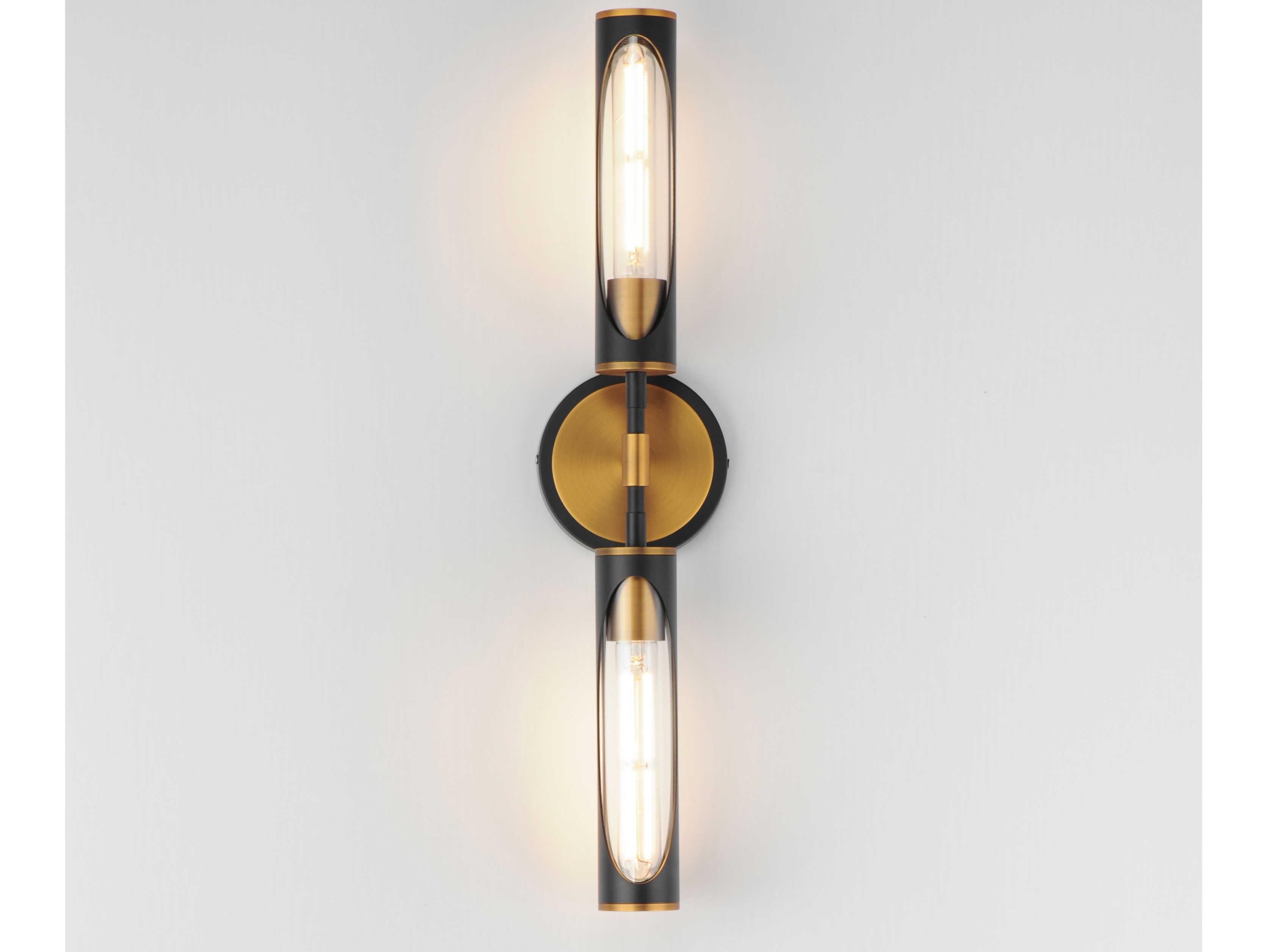 Maxim Lighting Regent 2-Light Black Antique Brass Vanity Light