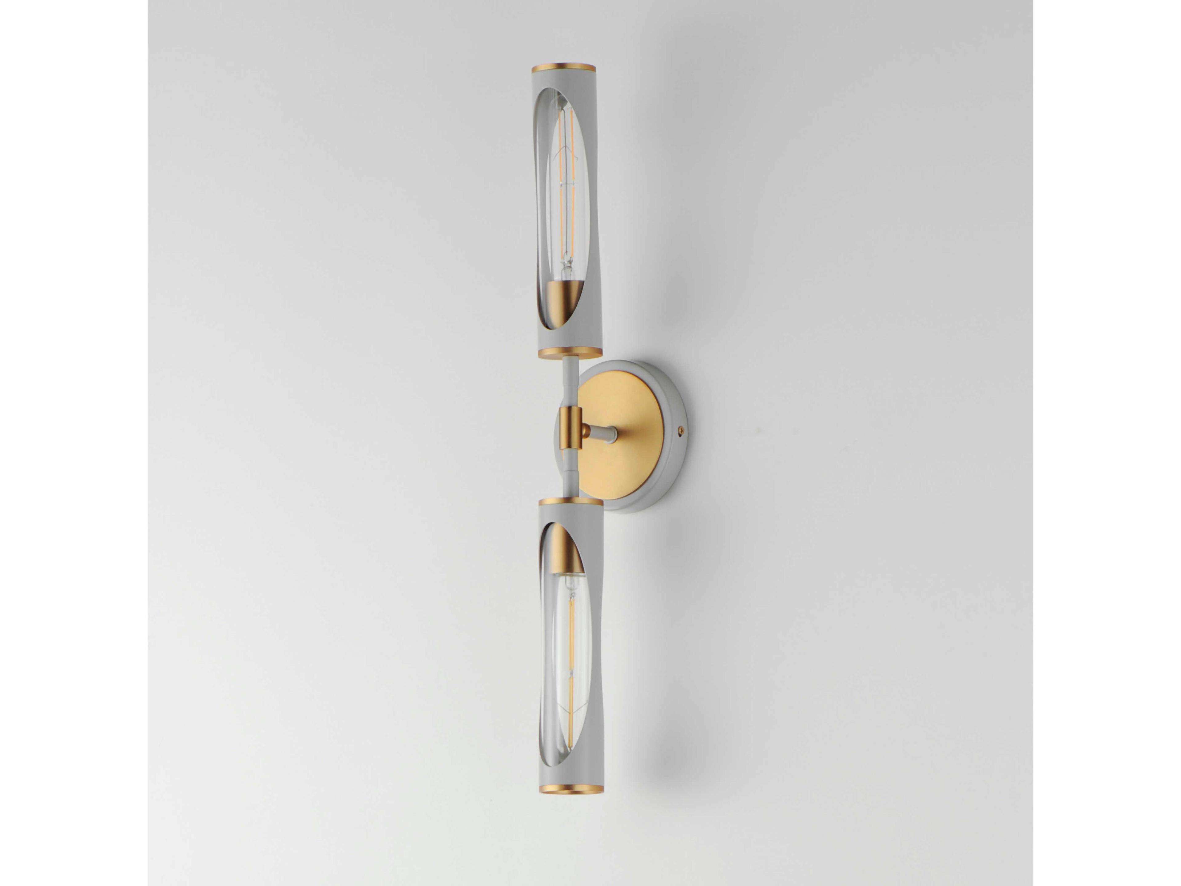 Maxim Lighting Regent 2-Light Light French Gray Natural Aged Brass Vanity