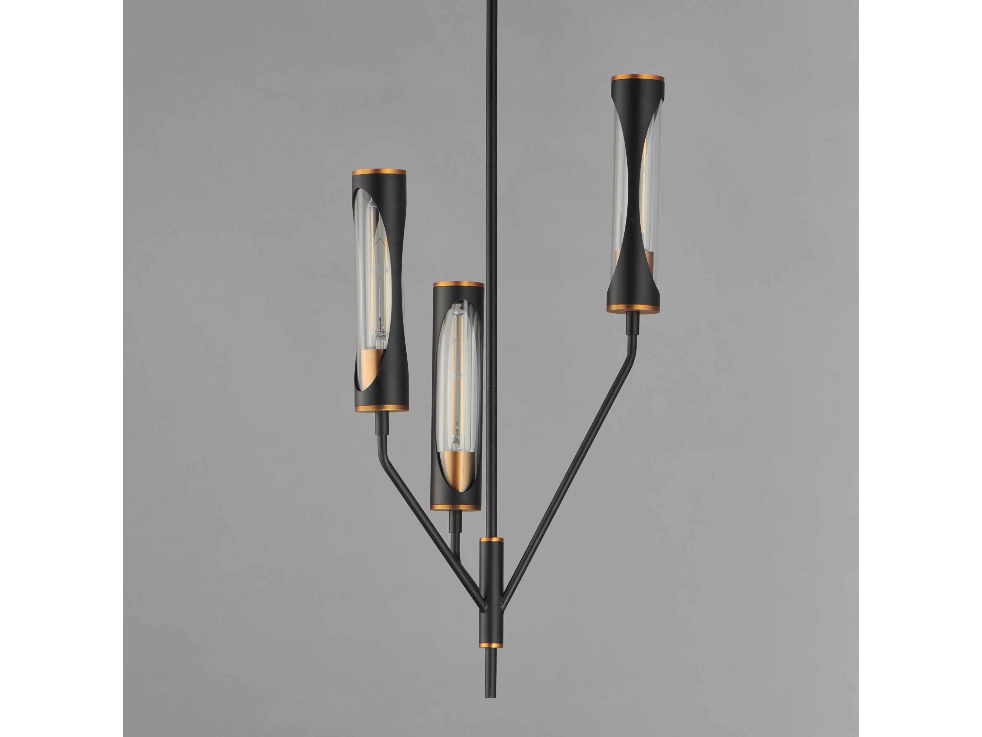 Maxim Lighting Regent 3-Light Black Antique Brass Cylinder Pendant
