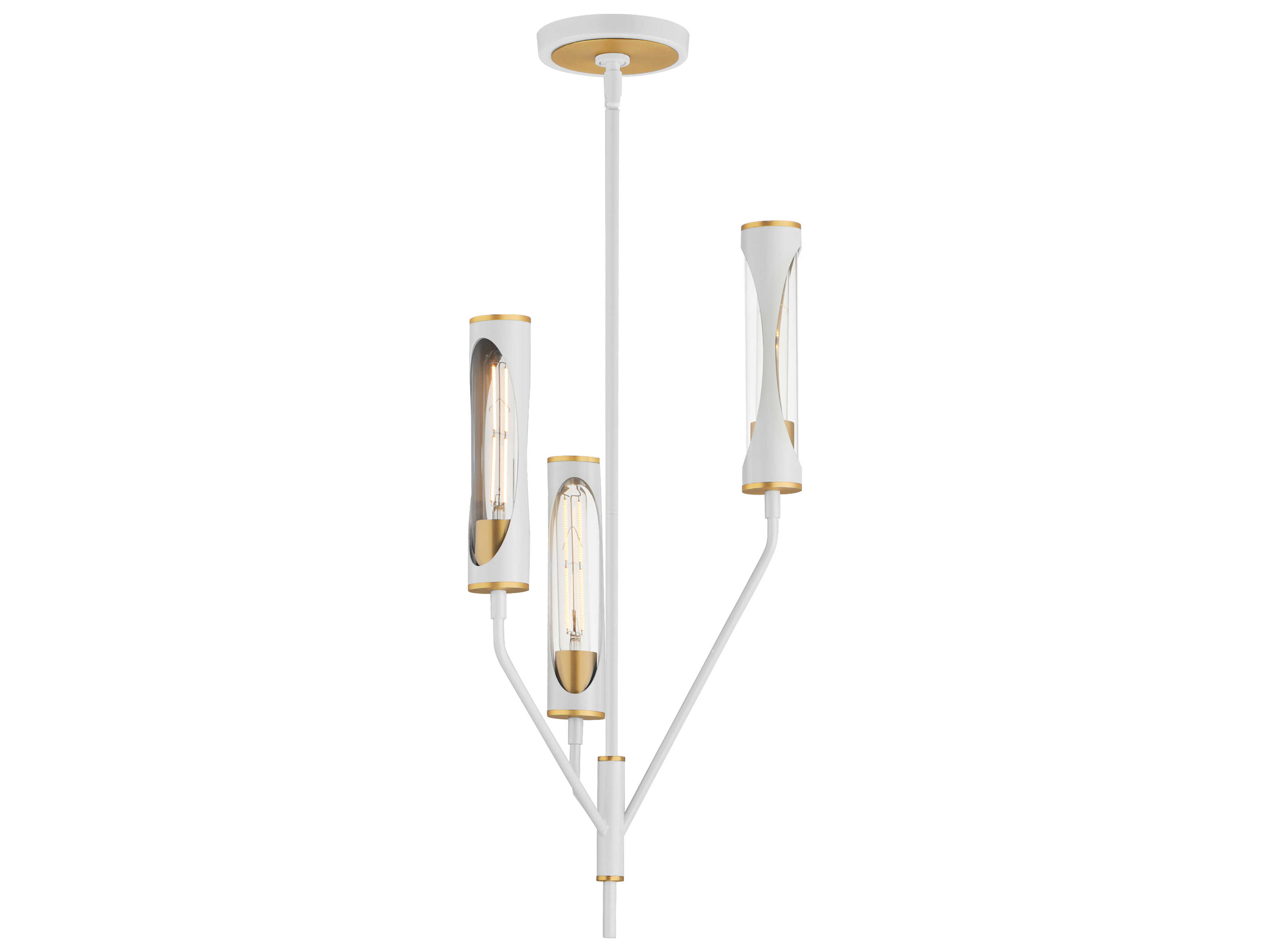 Maxim Lighting Regent 3-Light Light French Gray Natural Aged Brass Cylinder Pendant
