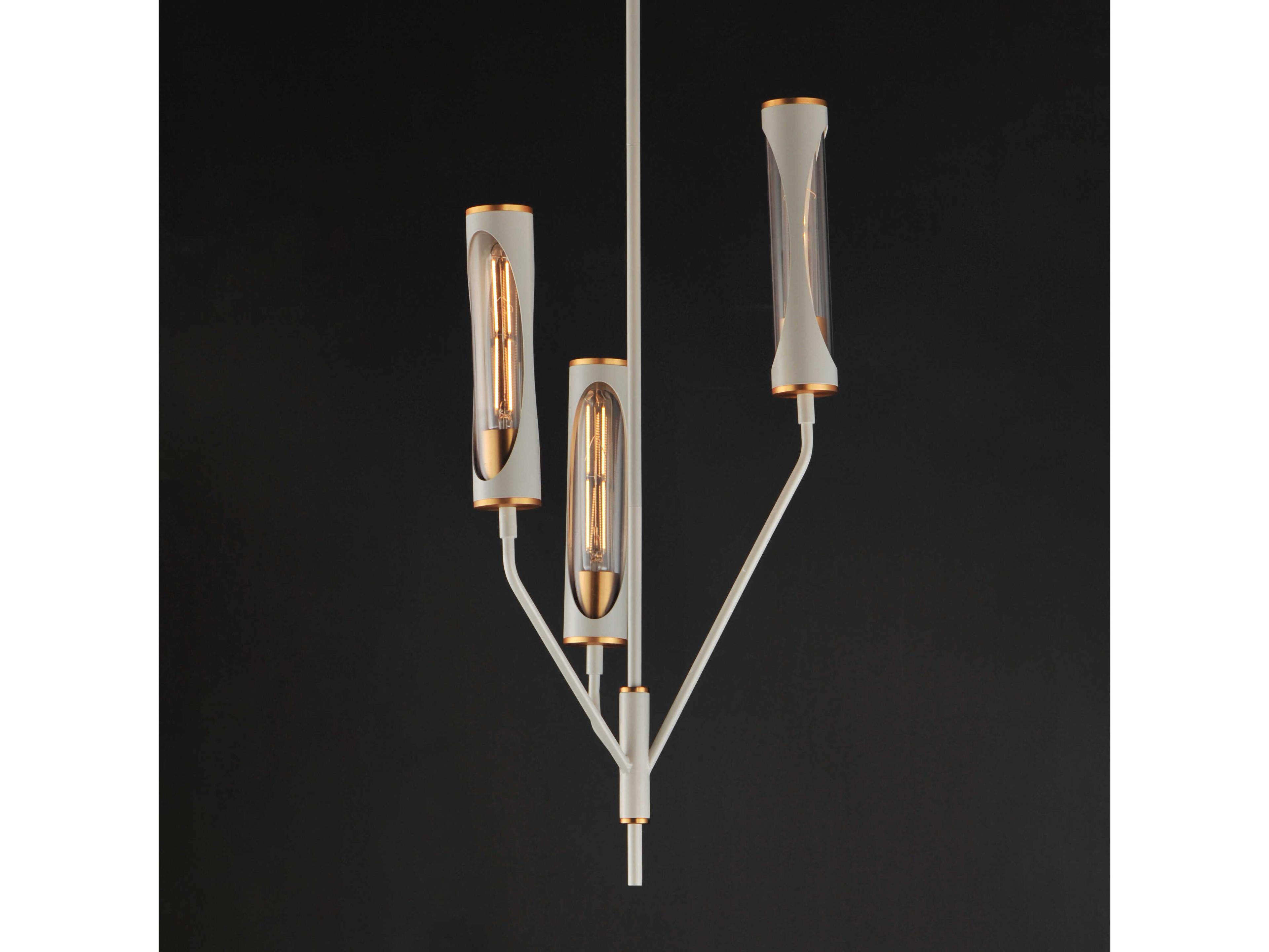 Maxim Lighting Regent 3-Light Light French Gray Natural Aged Brass Cylinder Pendant